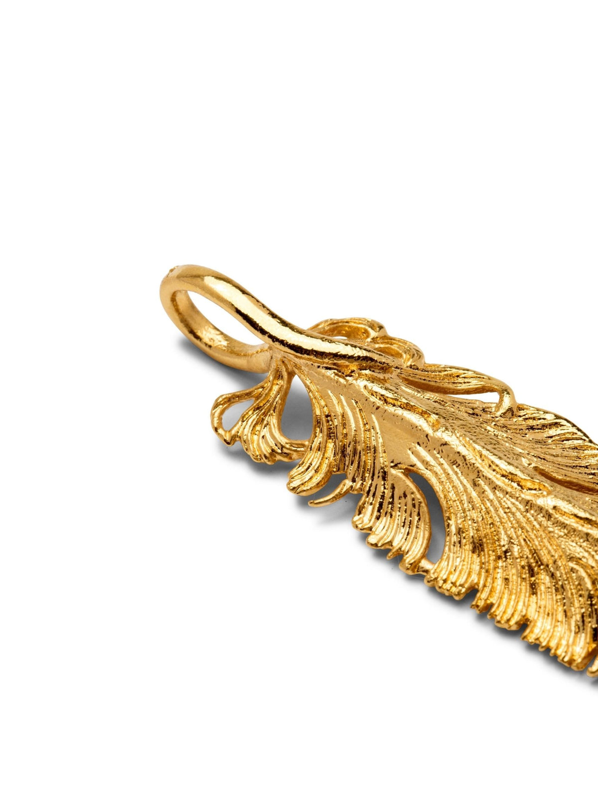 Gold Plume Pendant Charm-Pendant Charms-JAREDJAMIN Jewelry Online-JAREDJAMIN