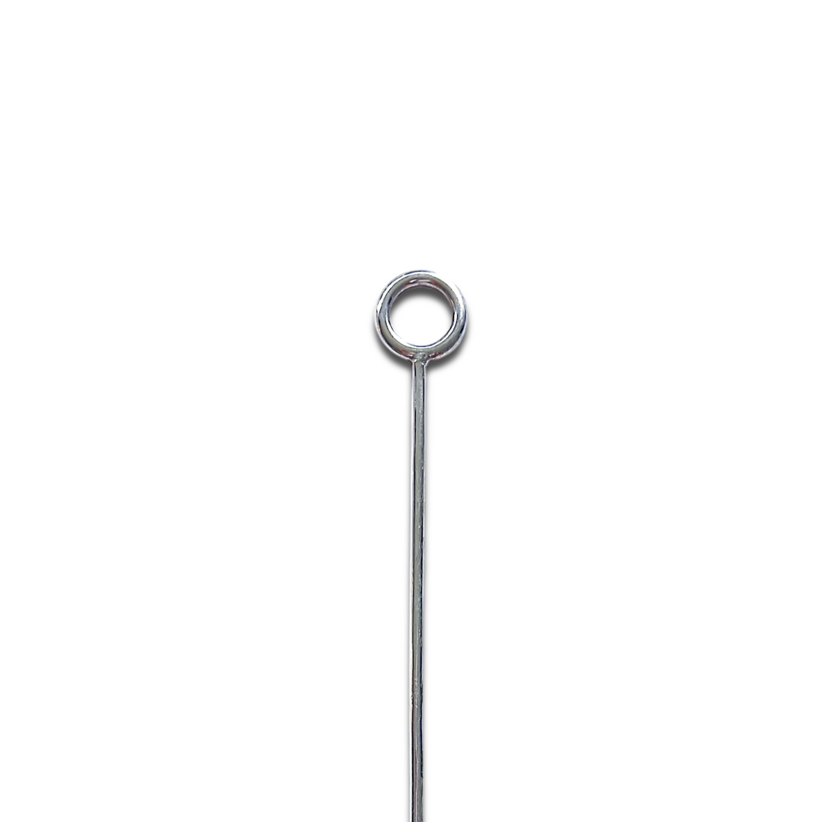 The Silver It&#39;s Five o&#39; Clock Cocktail Skewers by JAREDJAMIN Barware is a set of silver-plated picks with circular loops, perfectly centered against a white background. Their elegant, slender design beautifully reflects light, making them ideal for cocktail hour or any stylish occasion.