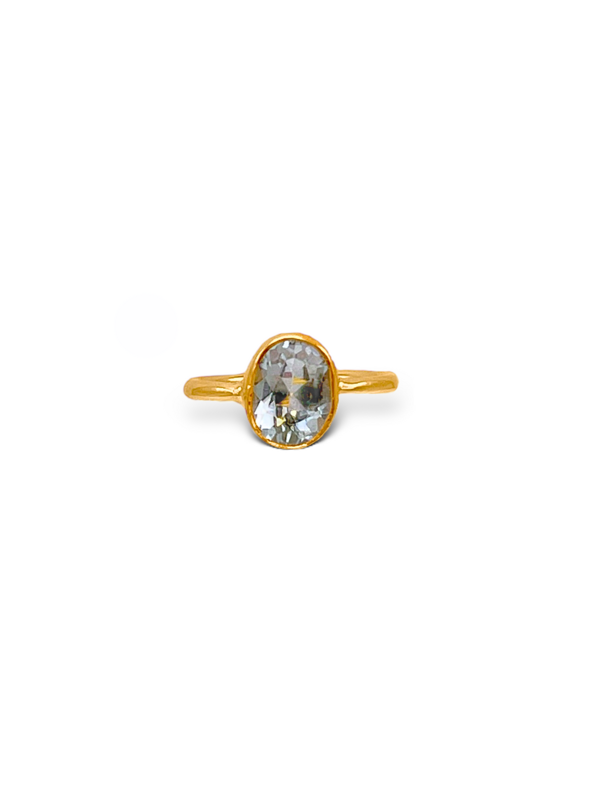 Oval Aquamarine Gemstone Ring-Womens rings-JAREDJAMIN Jewelry Online-JAREDJAMIN - Fashion Jewelry &amp; Accessories