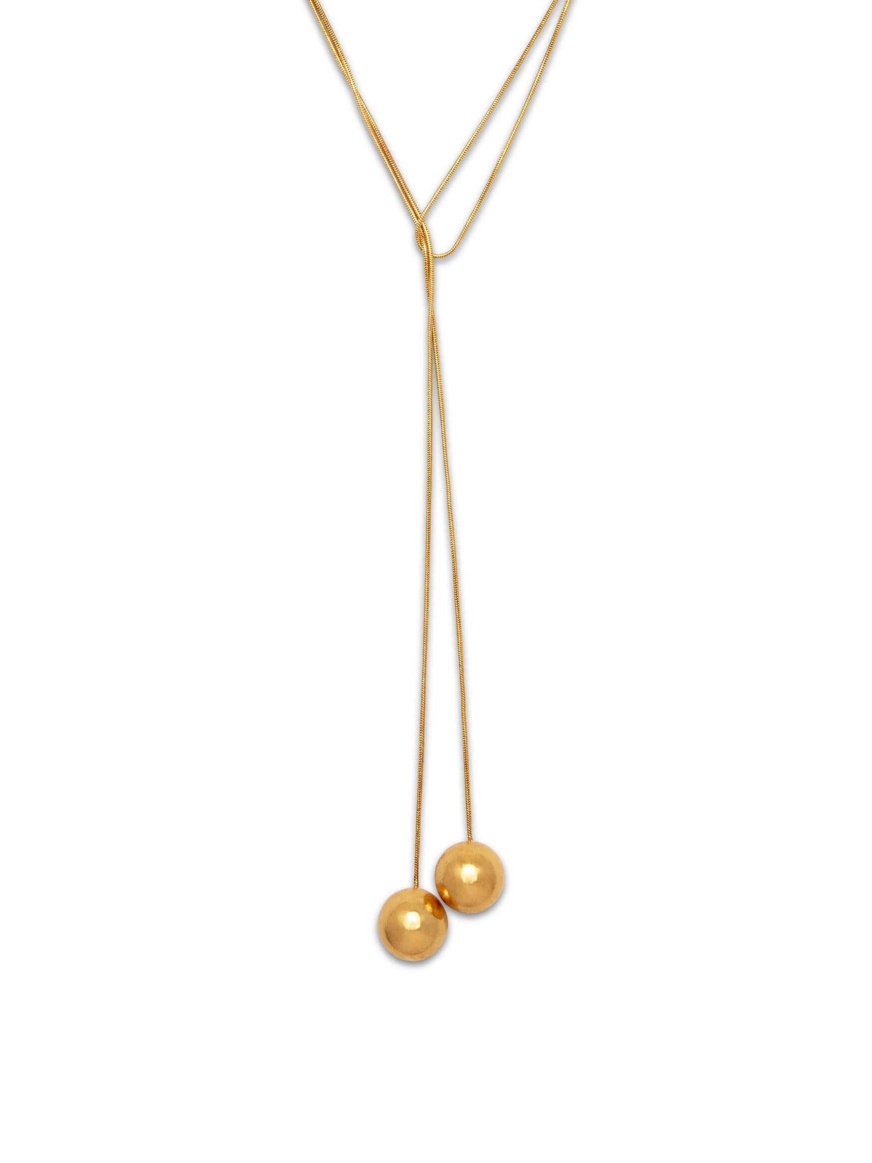 Gold Orbita Lariat Necklace-Necklaces-JAREDJAMIN Jewelry Online-JAREDJAMIN