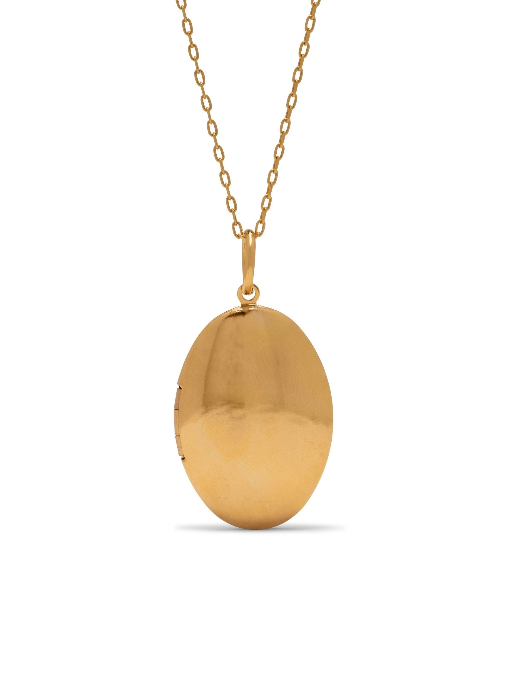 Gold Smooth Necklace Pendant Locket-Pendant Charms-JAREDJAMIN Jewelry Online-JAREDJAMIN