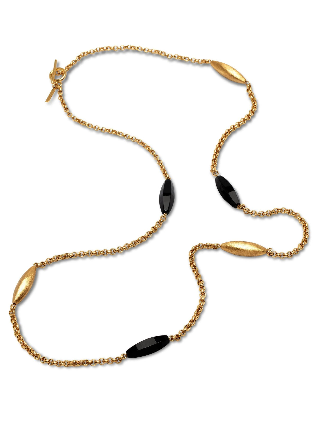 Zeppelin Luna Onyx Necklace-Necklaces-JAREDJAMIN Jewelry Online-Gold / Black-JAREDJAMIN