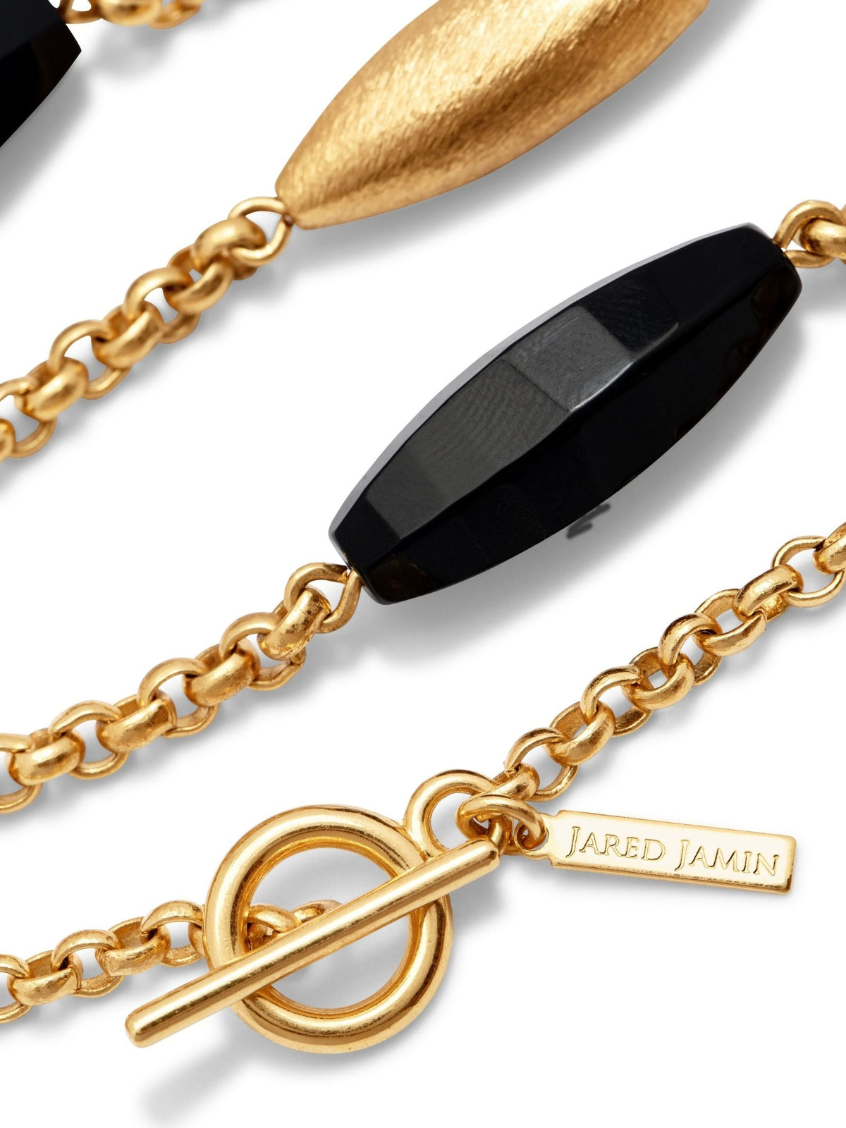 Zeppelin Luna Onyx Necklace-Necklaces-JAREDJAMIN Jewelry Online-Gold / Black-JAREDJAMIN