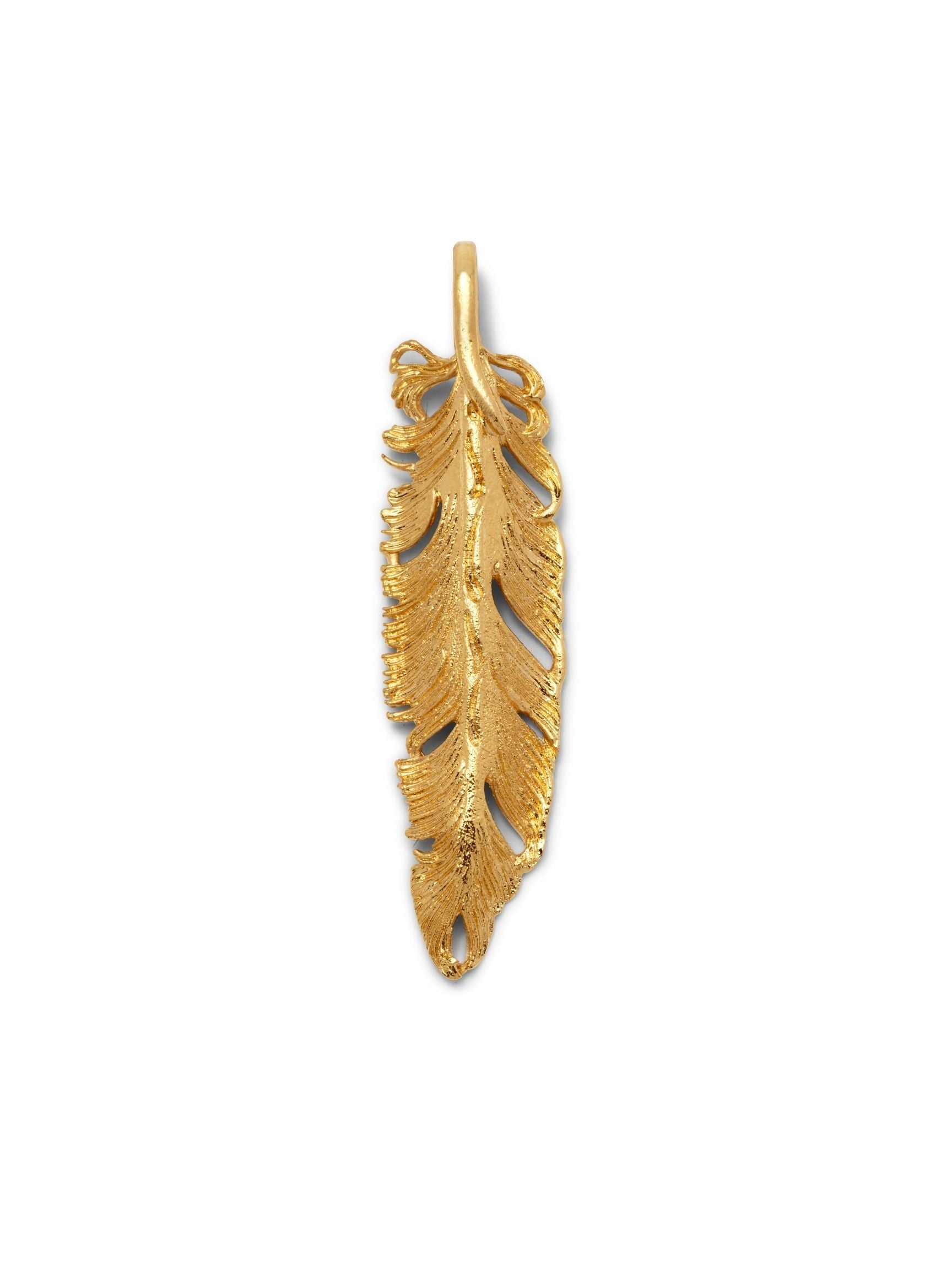 Gold Plume Pendant Charm-Pendant Charms-JAREDJAMIN Jewelry Online-JAREDJAMIN