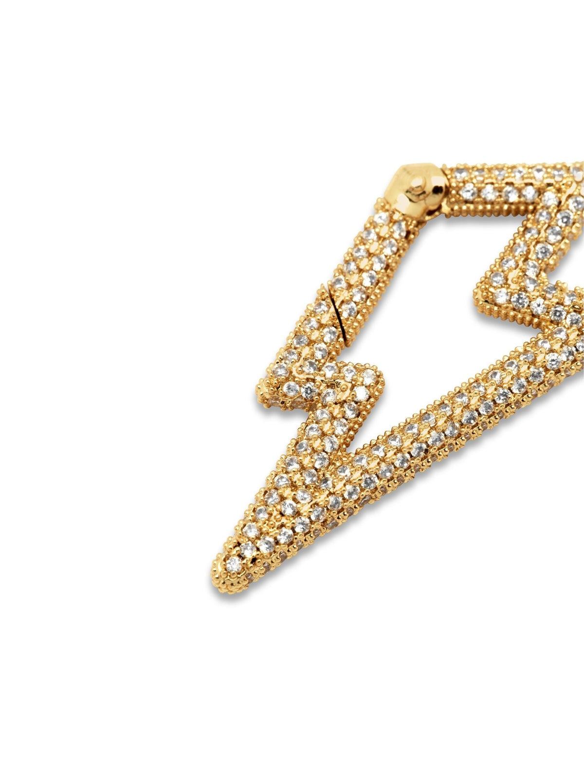 Gold Lightning Bolt Pavé Clicker Clasp-Pendant Charms-JAREDJAMIN Jewelry Online-JAREDJAMIN