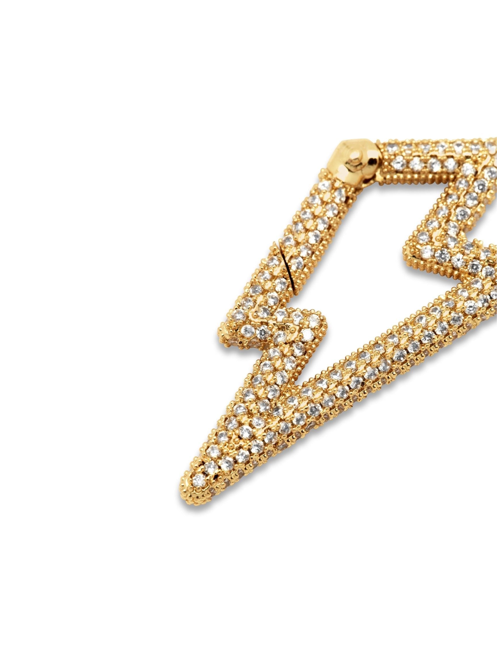 Gold Lightning Bolt Pavé Clicker Clasp-Pendant Charms-JAREDJAMIN Jewelry Online-JAREDJAMIN