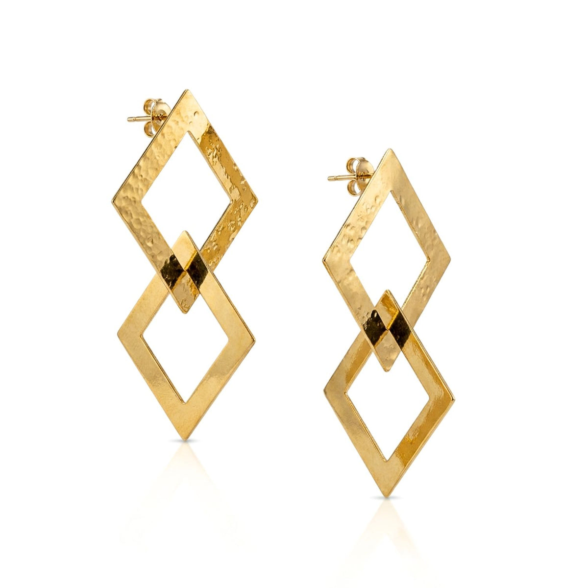 Asha Hammered Link Statement Earrings