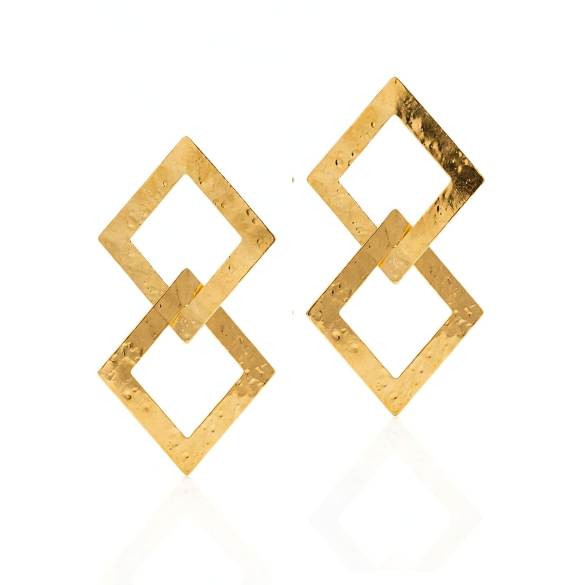 Asha Hammered Link Statement Earrings