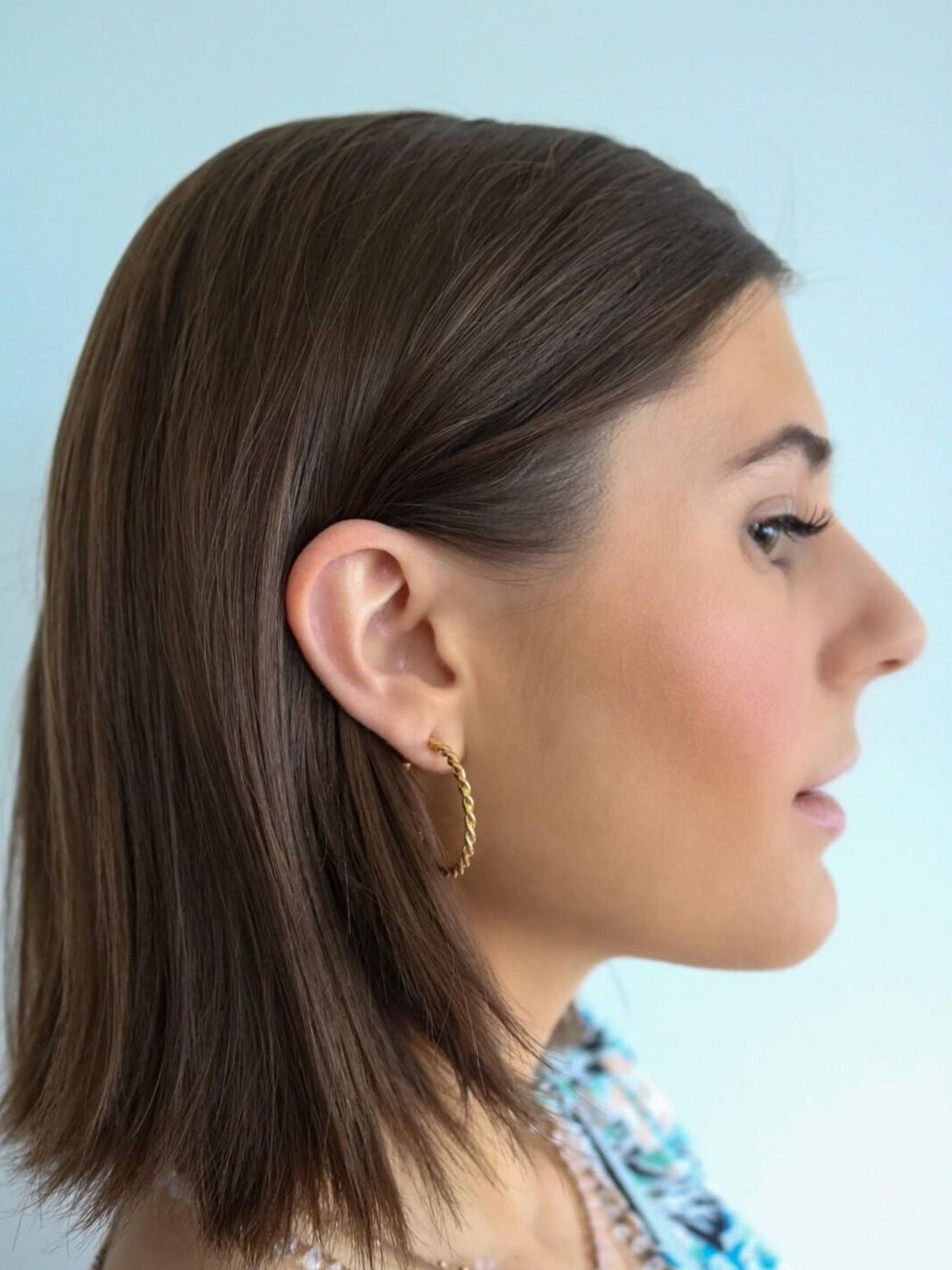 Bernini Twist Gold Hoop Earrings (sm)-Earrings-JAREDJAMIN Jewelry Online-JARED JAMIN