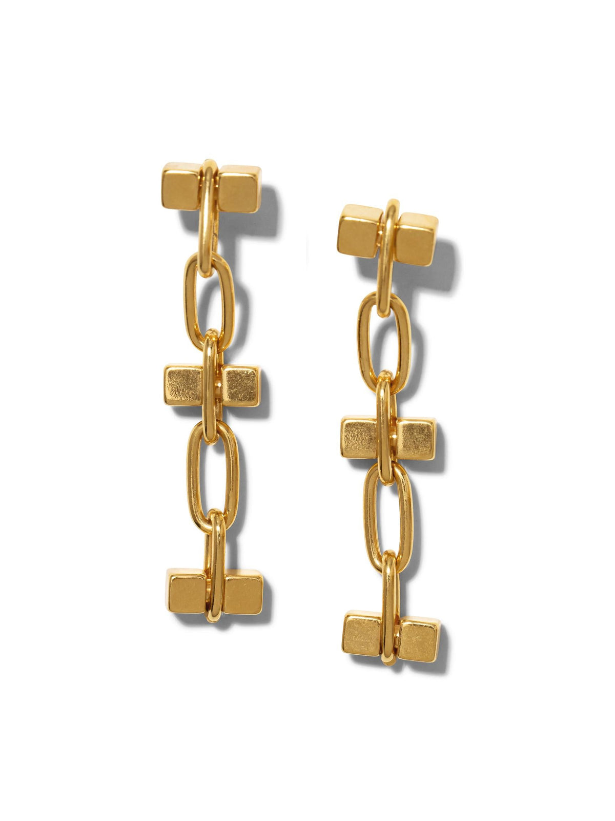 Blockbuster Gold 3 Block Earrings-Earrings-JAREDJAMIN Jewelry Online-JAREDJAMIN