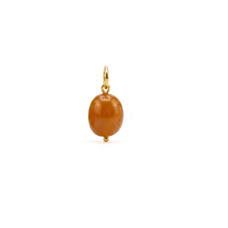 Carnelian Pebble ネックレス ペンダント チャーム | ファッションジュエリー | ゴールドプレート・Carnelian | ペンダント | シルバー・Orange | 女性用