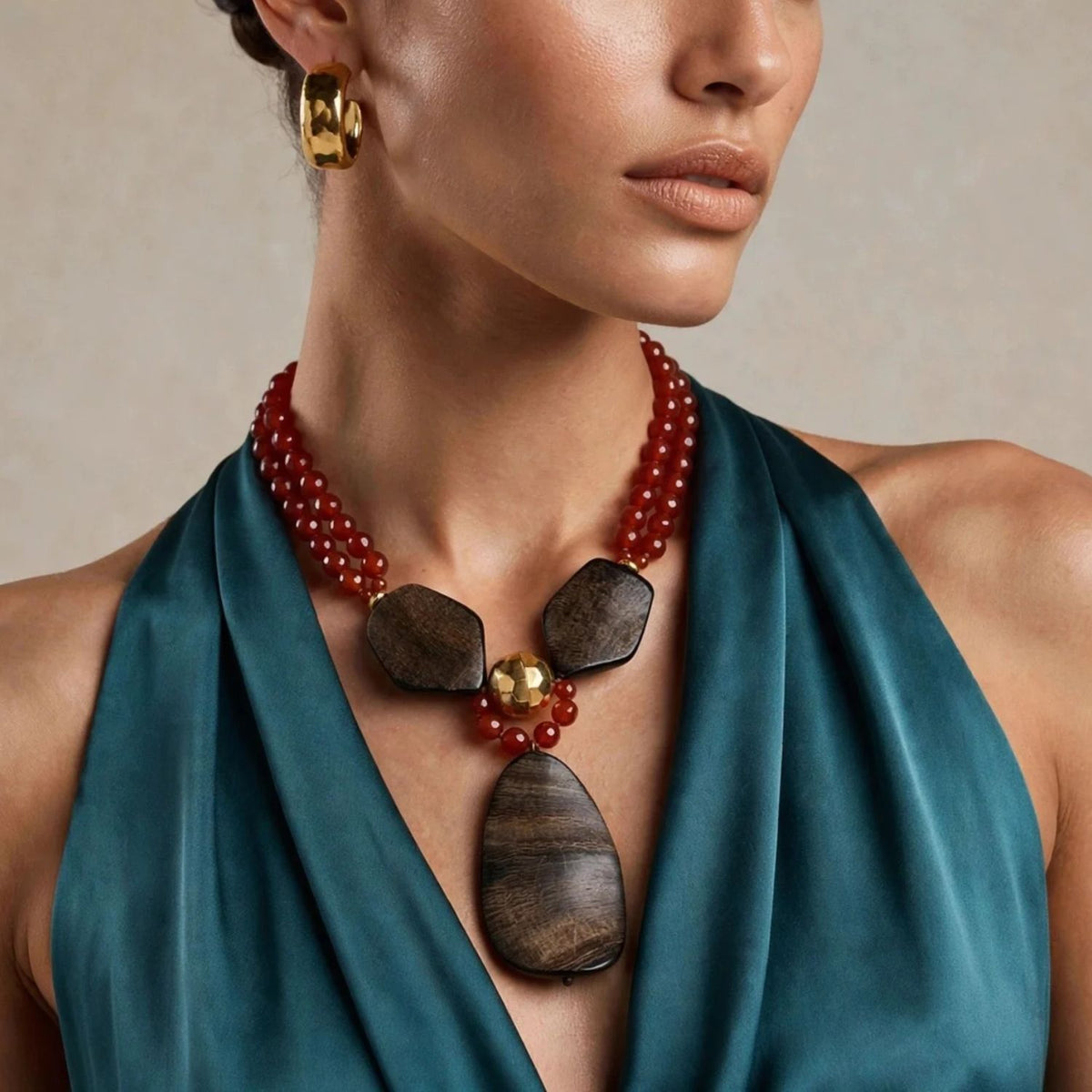 Ember Horn Pendant Necklace