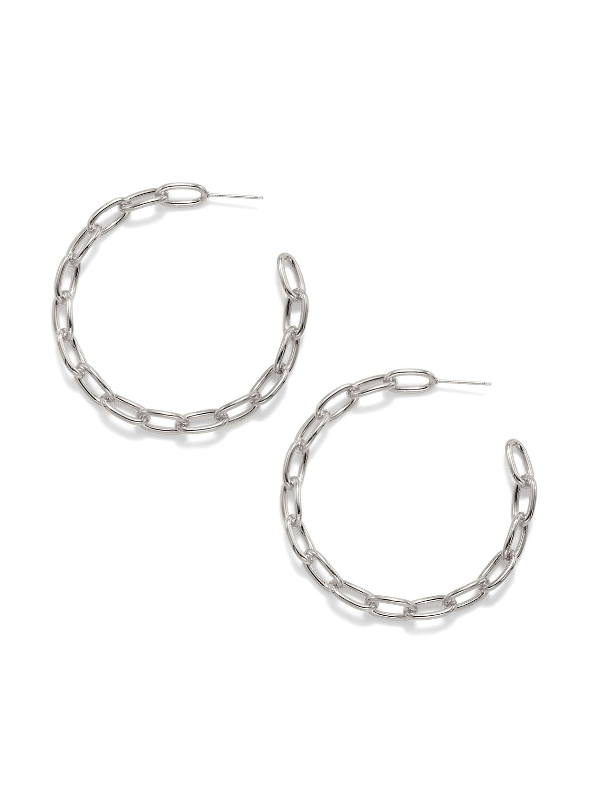 Silver Chain Reaction Hoop Earrings-Earrings-JAREDJAMIN Jewelry Online-JAREDJAMIN - Fashion Jewelry &amp; Accessories