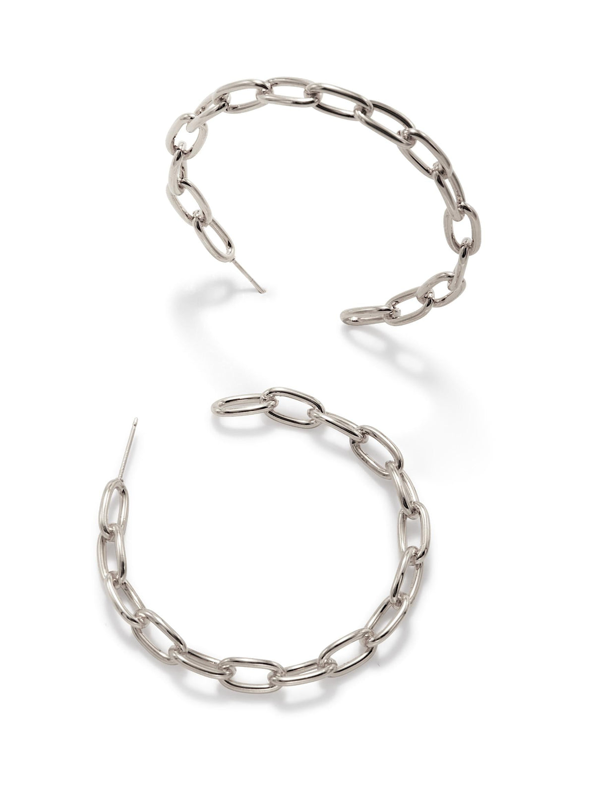 Silver Chain Reaction Hoop Earrings-Earrings-JAREDJAMIN Jewelry Online-JAREDJAMIN - Fashion Jewelry &amp; Accessories