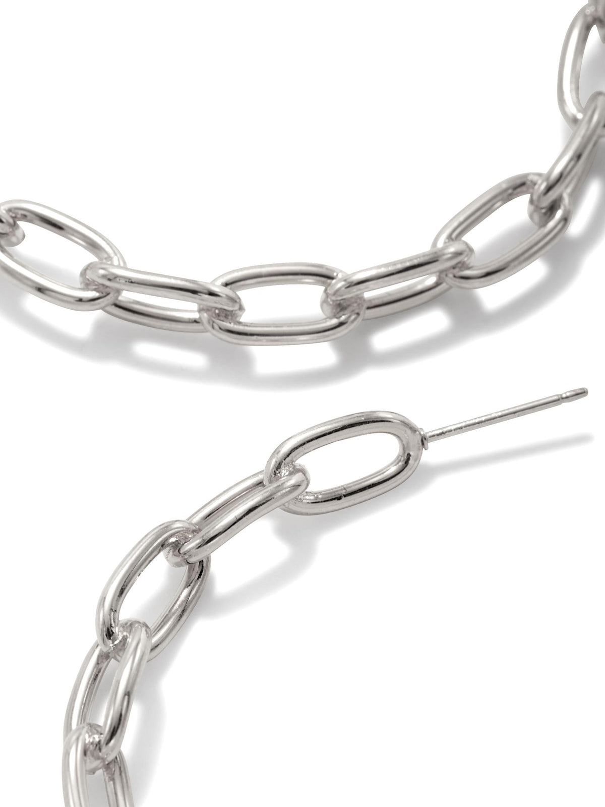 Silver Chain Reaction Hoop Earrings-Earrings-JAREDJAMIN Jewelry Online-JAREDJAMIN - Fashion Jewelry &amp; Accessories