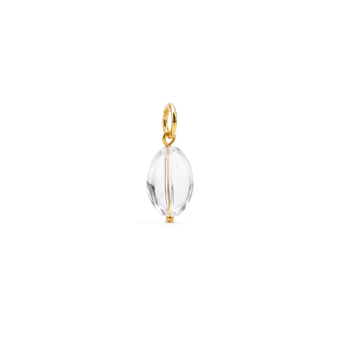 Hand-assembled in our West Hollywood studio, this clear quartz pebble—its natural seam refracting light—punctuates an 18k gold charm. Crafted in eco-conscious, small-batch runs. Style Note: anchors crisp shirting, slips seamlessly into evening.