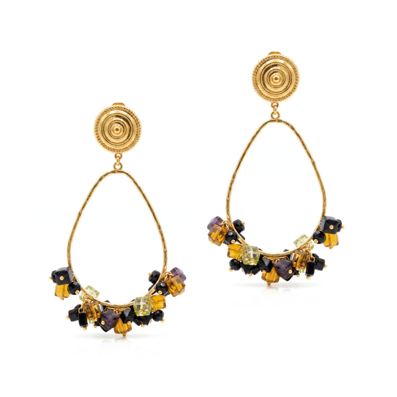 Cubism Drop 4" Clip-On Hoop Earrings