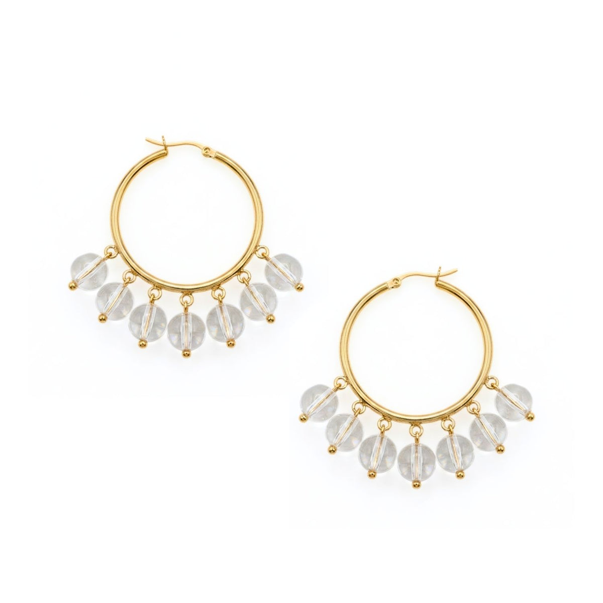 Daniela Hoop Quartz Earrings