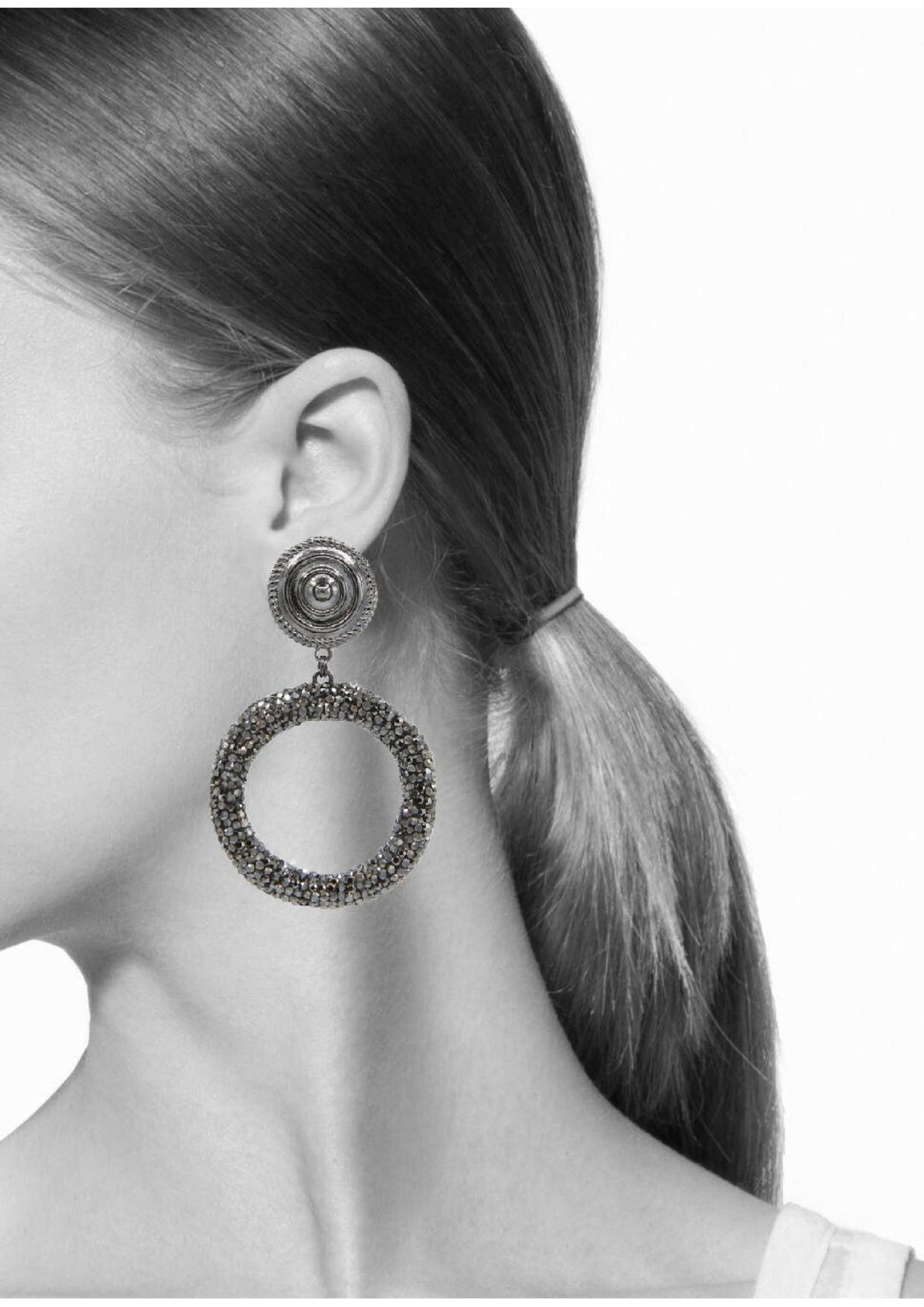 Dolly Pavé Clip Earrings-Earrings-JAREDJAMIN Jewelry Online-Gunmetal-JARED JAMIN