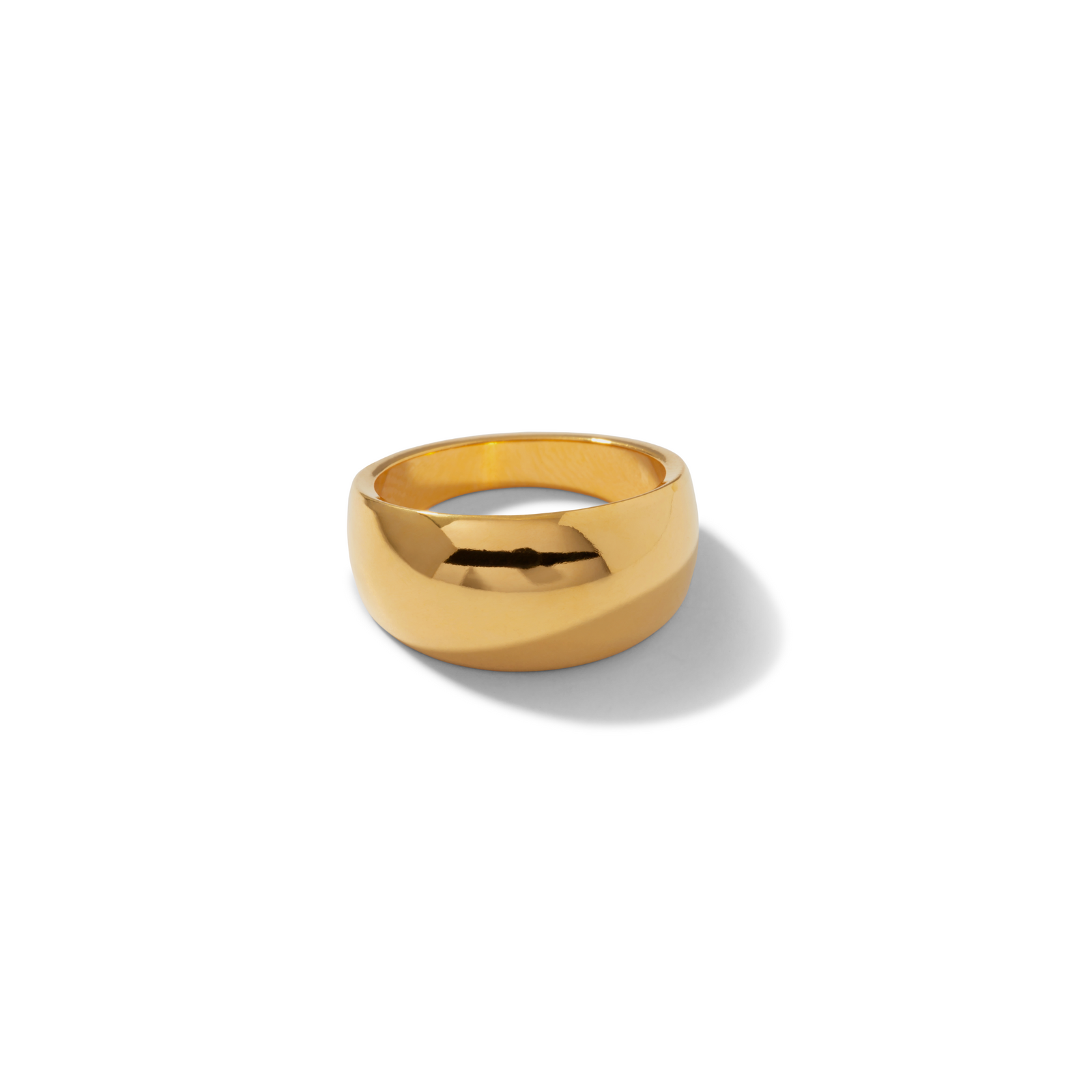The Smooth Dome Ring by JAREDJAMIN Jewelry Online is shown on a white background, featuring a scratch-resistant gold finish.