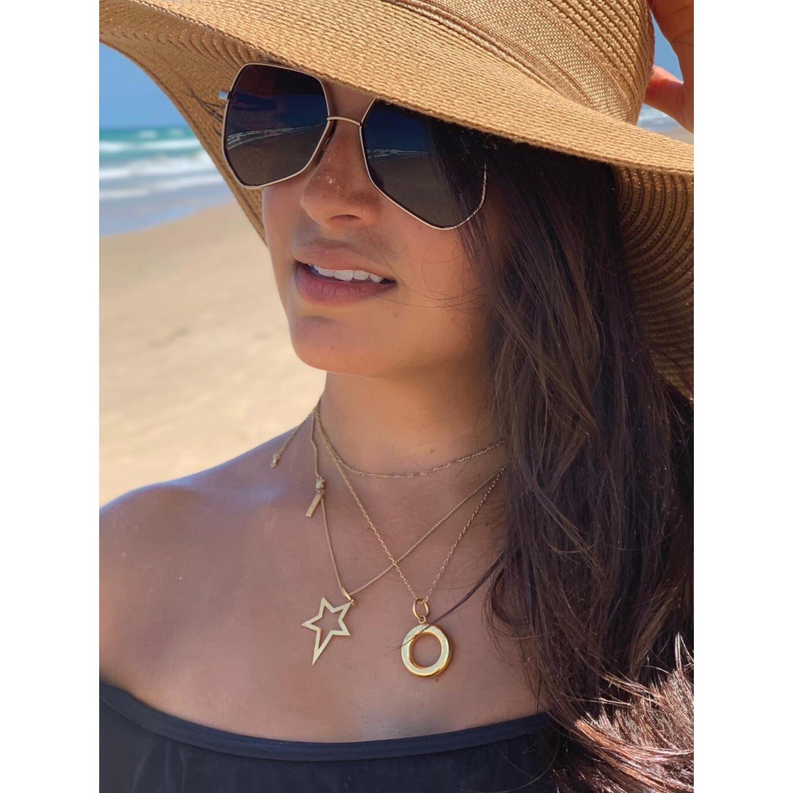 The Gold Smooth Doughnut Necklace Pendant Charm by JAREDJAMIN Jewelry Online features an 18K gold plated, polished circular design with a hollow center, displayed against a white background and suspended from a simple loop bail.
