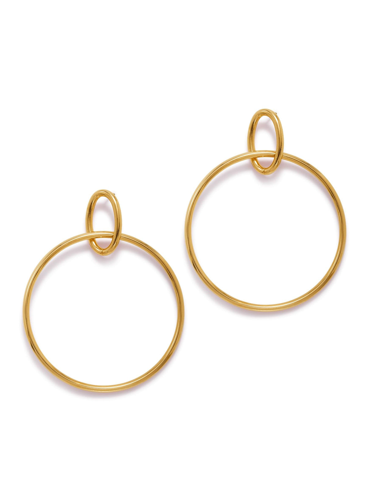 Gold Everly Dangle Hoop Earrings-Earrings-JAREDJAMIN Jewelry Online-JAREDJAMIN - Fashion Jewelry &amp; Accessories