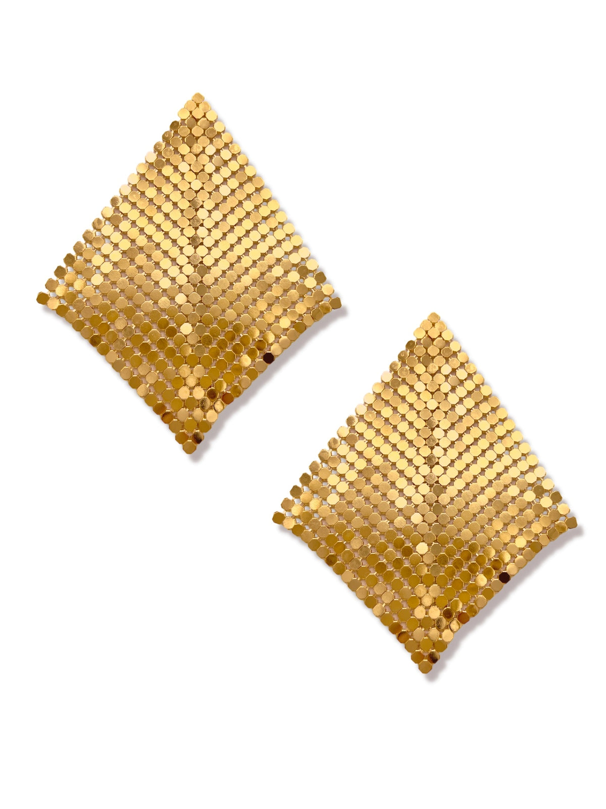 Gold Fazzoletto Chainmail Post Earrings-Earrings-JAREDJAMIN Jewelry Online-JAREDJAMIN - Fashion Jewelry &amp; Accessories