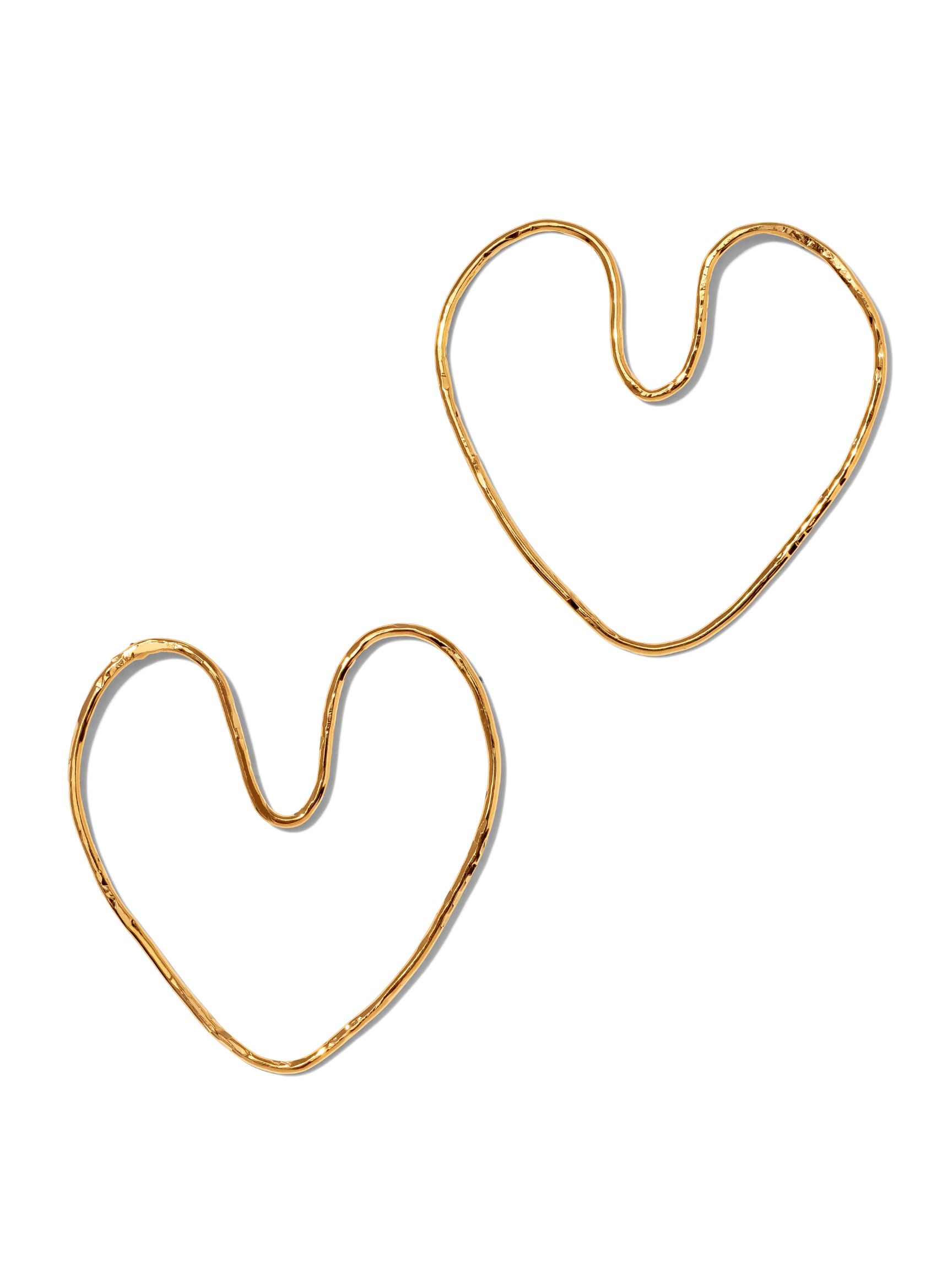 Gold Large Fluttering Heart-Earrings-JAREDJAMIN Jewelry Online-JAREDJAMIN - Fashion Jewelry & Accessories