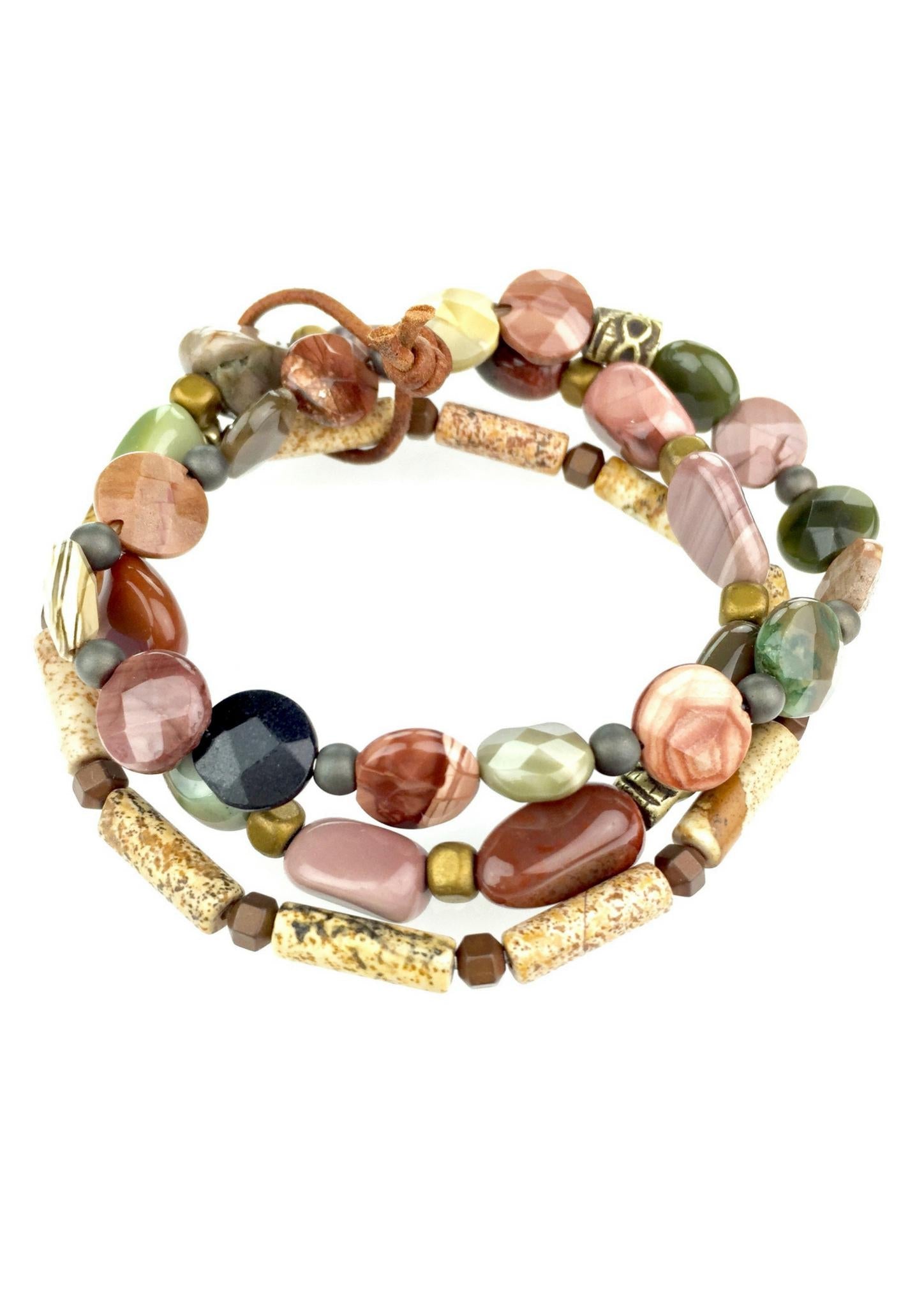 Forest Floor Bracelet Set-Bracelets-JAREDJAMIN Jewelry Online-Beige-JARED JAMIN