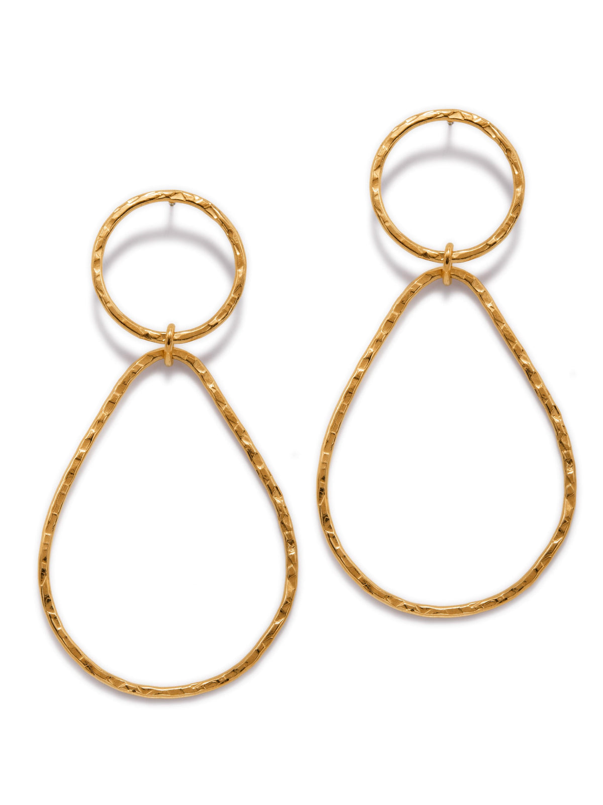 Gold Textured Tear Earrings-Earrings-JAREDJAMIN Jewelry Online-JARED JAMIN