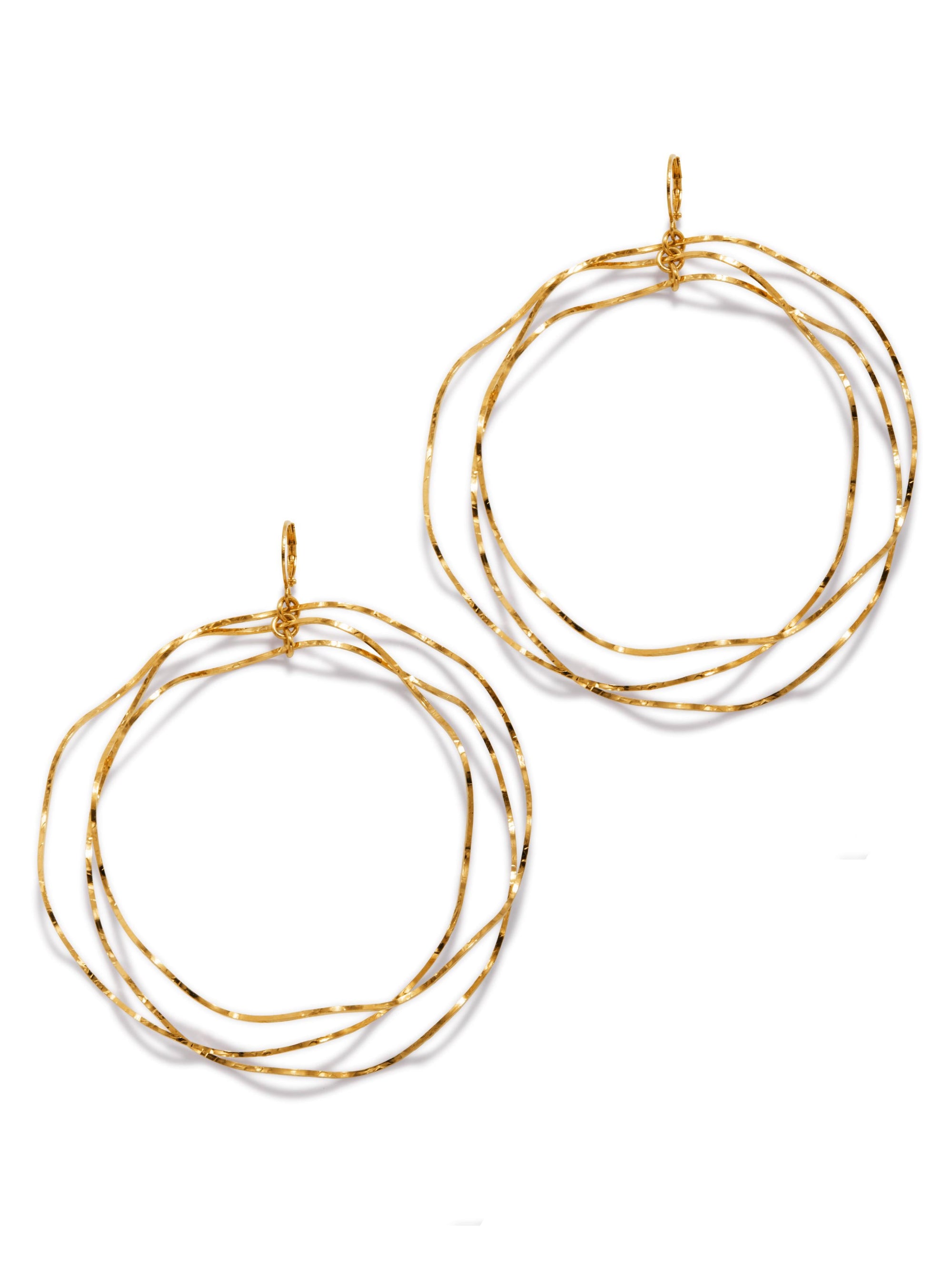 Gold Triple Wavy Halo Hoop Earrings-Earrings-JAREDJAMIN Jewelry Online-JARED JAMIN