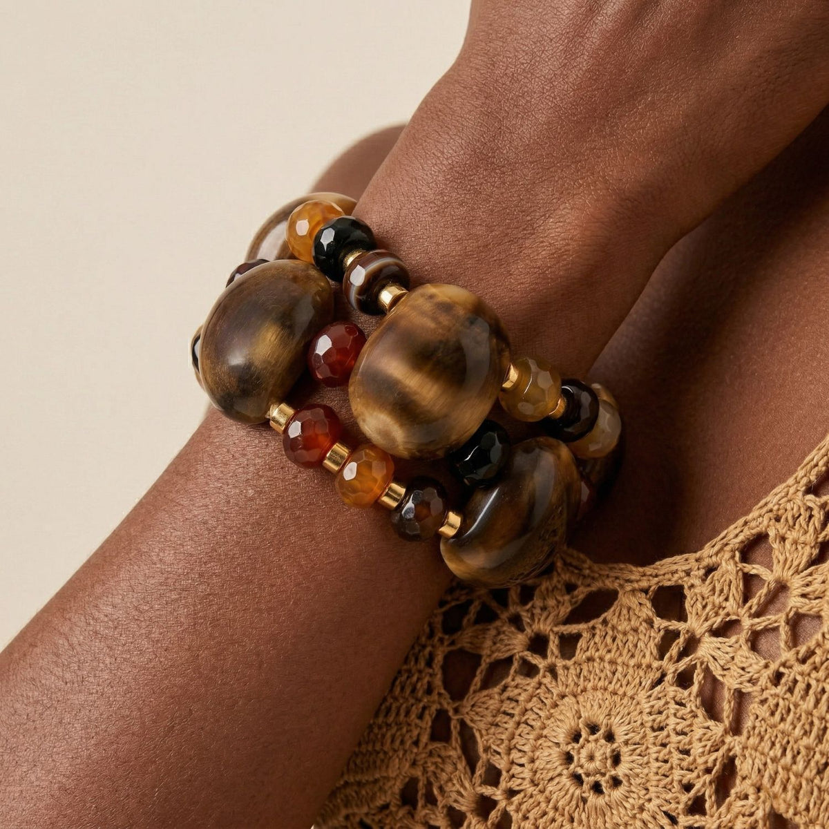 Gaia Horn and Agate Bracelet