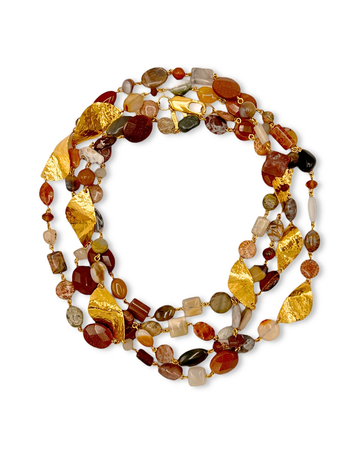 Geo Twist Gemstone Linked Necklace-Necklaces-JAREDJAMIN Jewelry Online-JAREDJAMIN - Fashion Jewelry &amp; Accessories