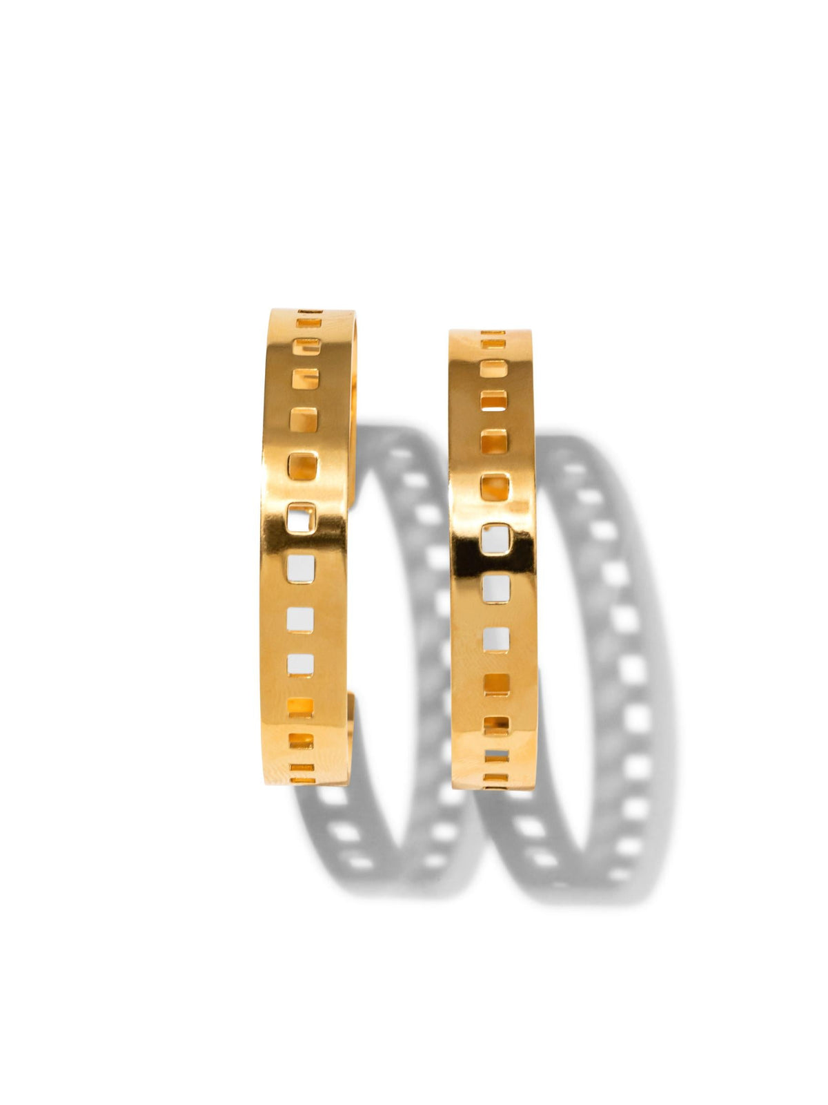 Gold Girls On Film Hoop Earrings-Earrings-JAREDJAMIN Jewelry Online-JAREDJAMIN