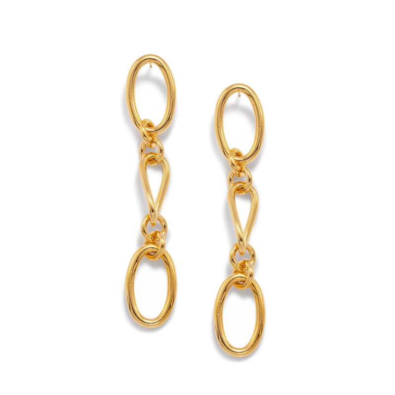 Gold Ophelia Chain Dangle Post Earrings