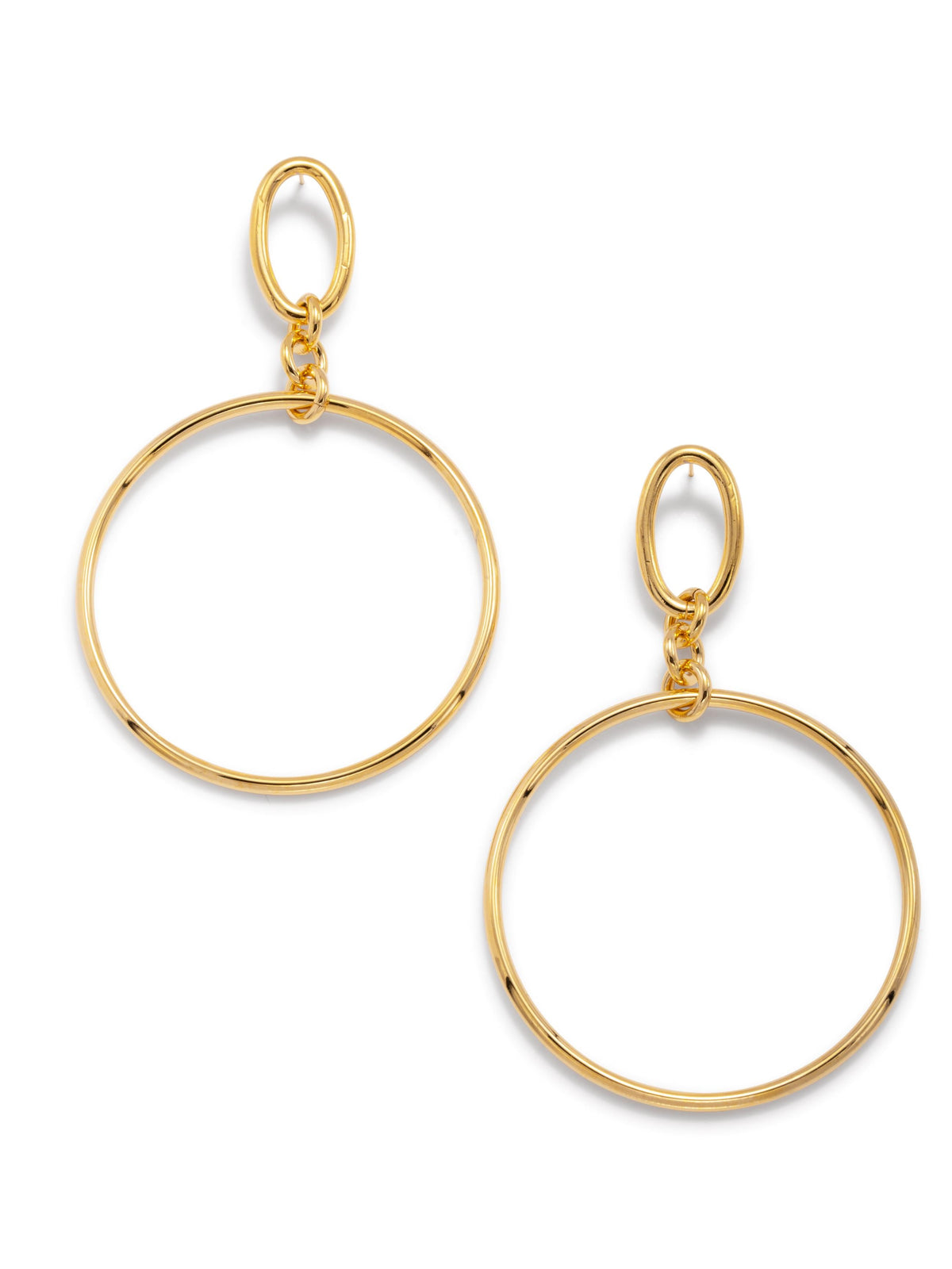 Gold Ophelia Drop Hoop Earrings-Earrings-JAREDJAMIN Jewelry Online-JAREDJAMIN - Fashion Jewelry &amp; Accessories