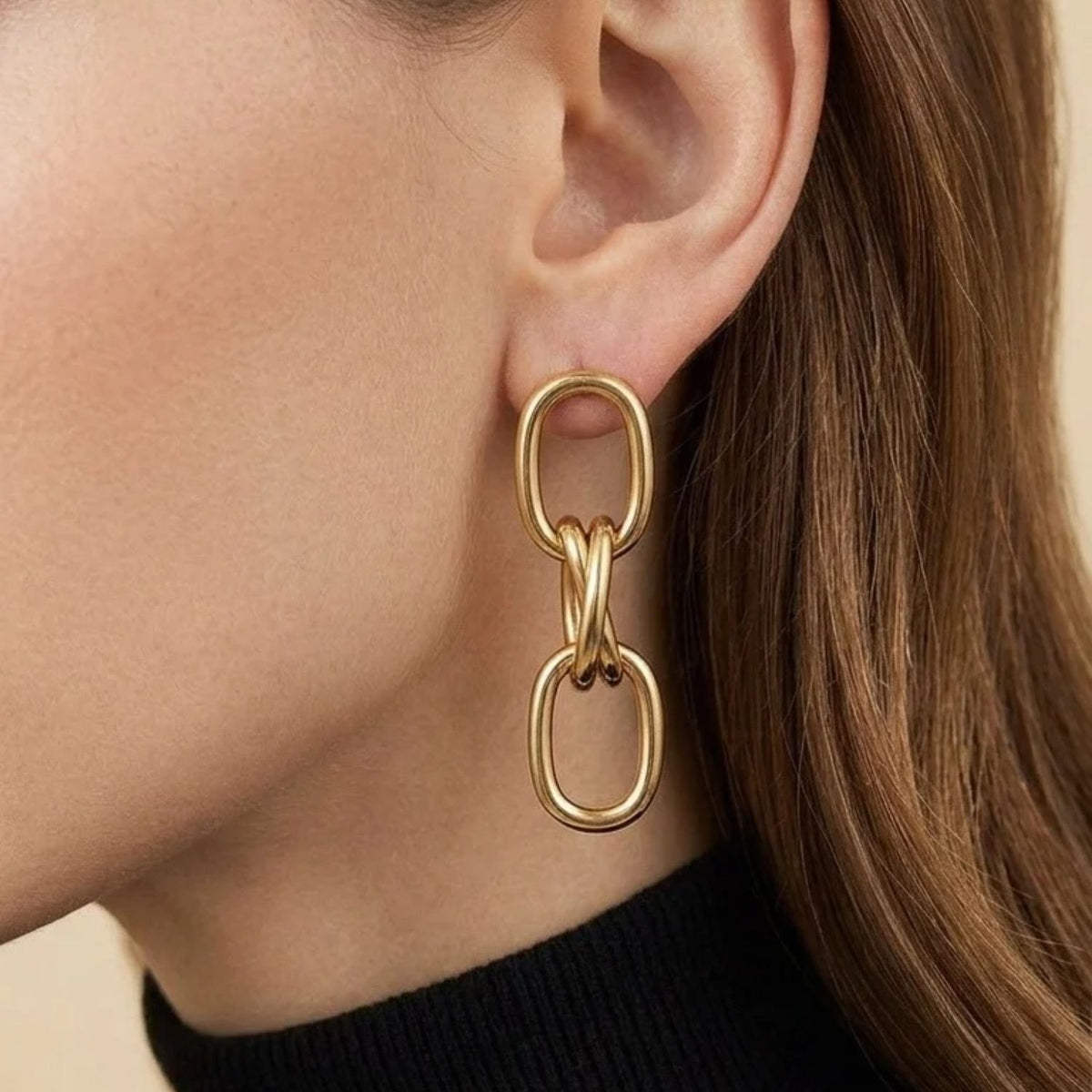 Gold Billie Drop Post Earrings