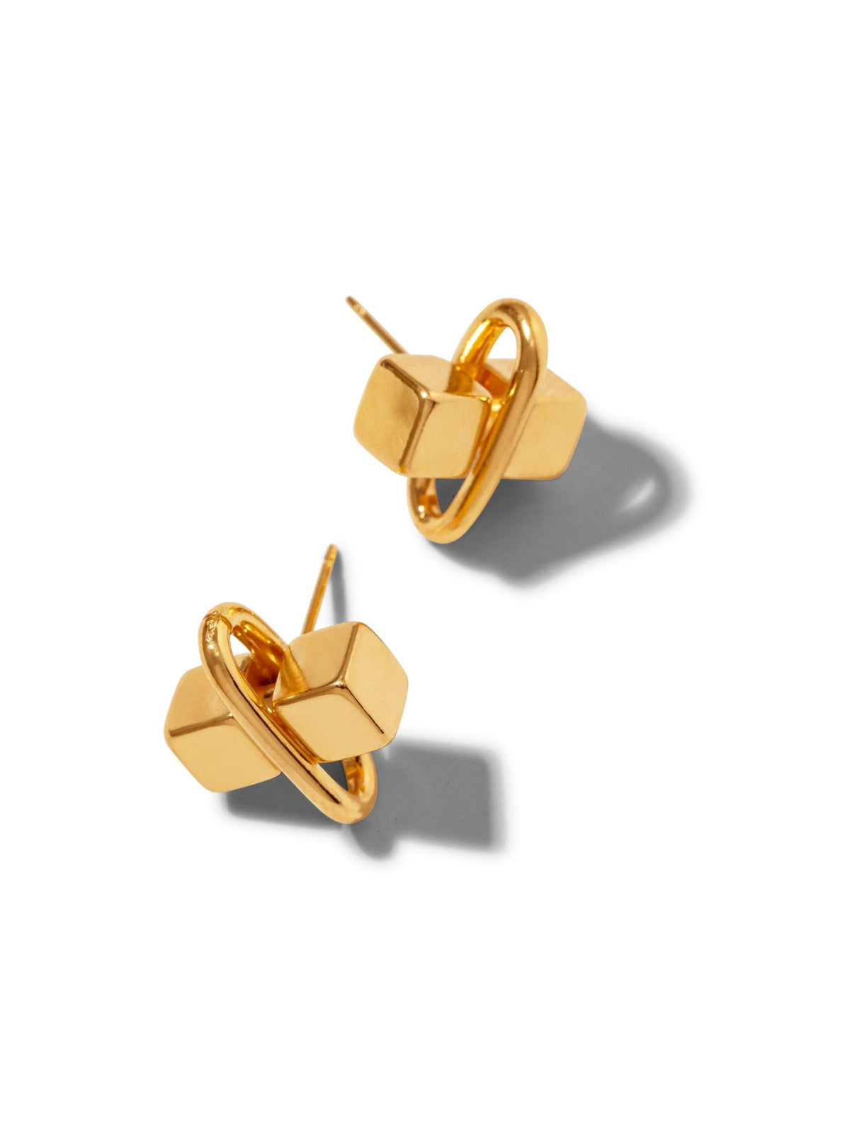 Gold Blockbuster Stud Earrings-Earrings-JAREDJAMIN Jewelry Online-JAREDJAMIN