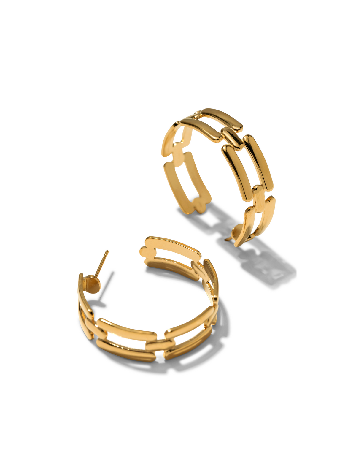 Gold Bravura Chain Hoop Earrings-Earrings-JAREDJAMIN Jewelry Online-JAREDJAMIN - Fashion Jewelry &amp; Accessories