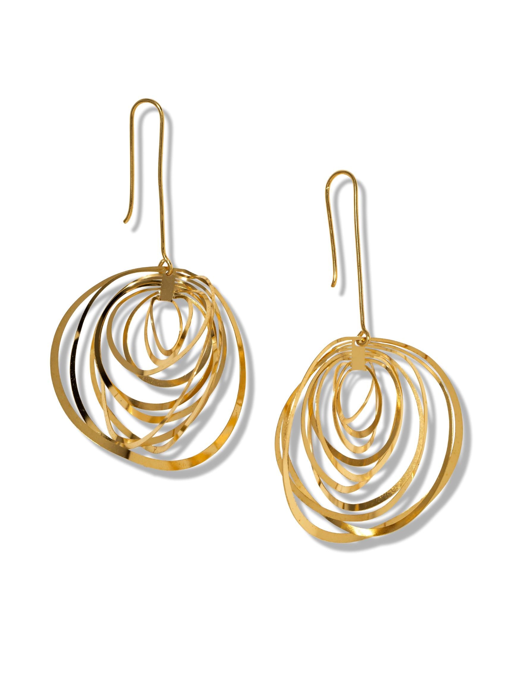 Gold Dahlia Hook Earrings-Earrings-JAREDJAMIN Jewelry Online-JAREDJAMIN