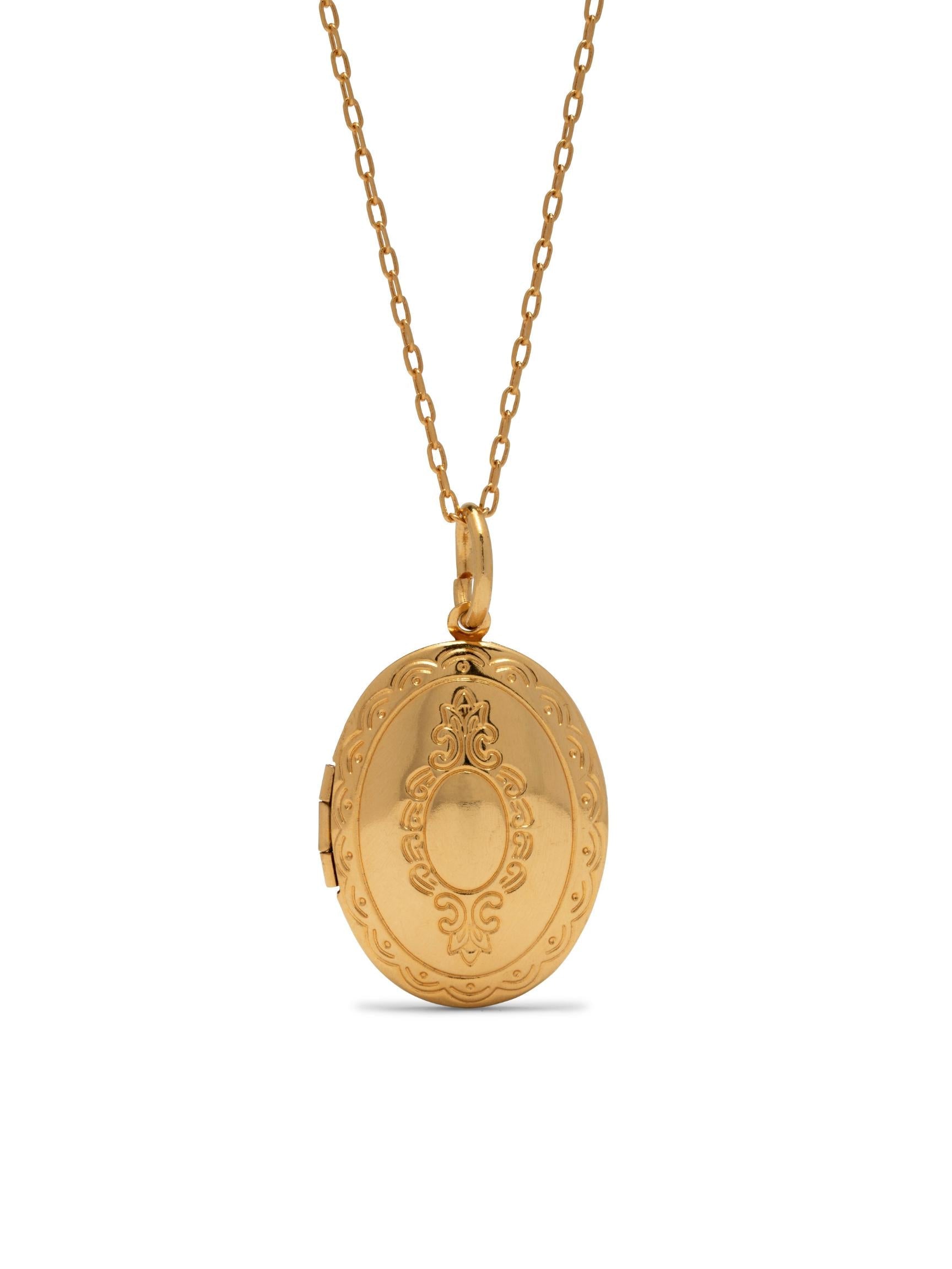 Gold Edwardian Necklace Pendant Locket-Pendant Charms-JAREDJAMIN Jewelry Online-JAREDJAMIN