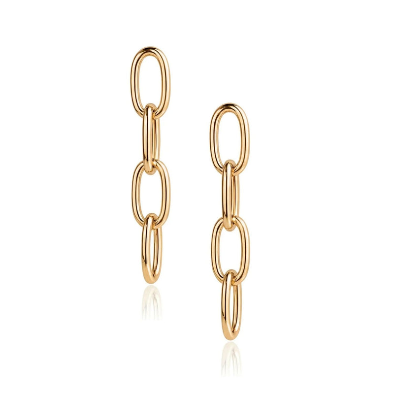 Boucles d'oreilles pendantes en chaîne dorée Everly