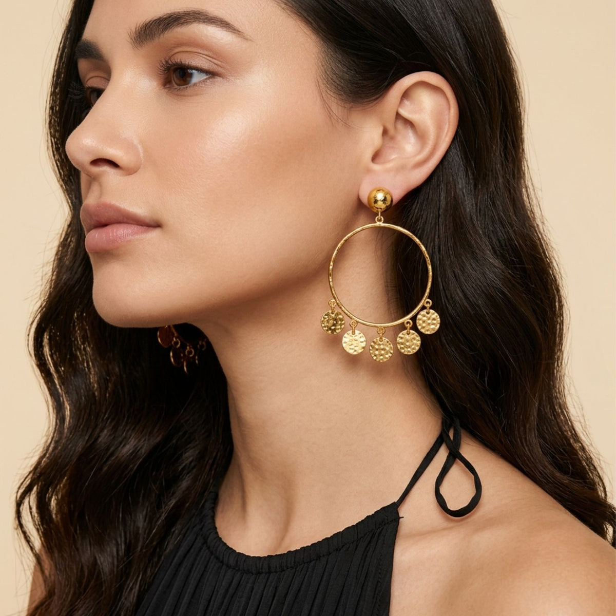 Pendientes candelabro Fortuna dorados