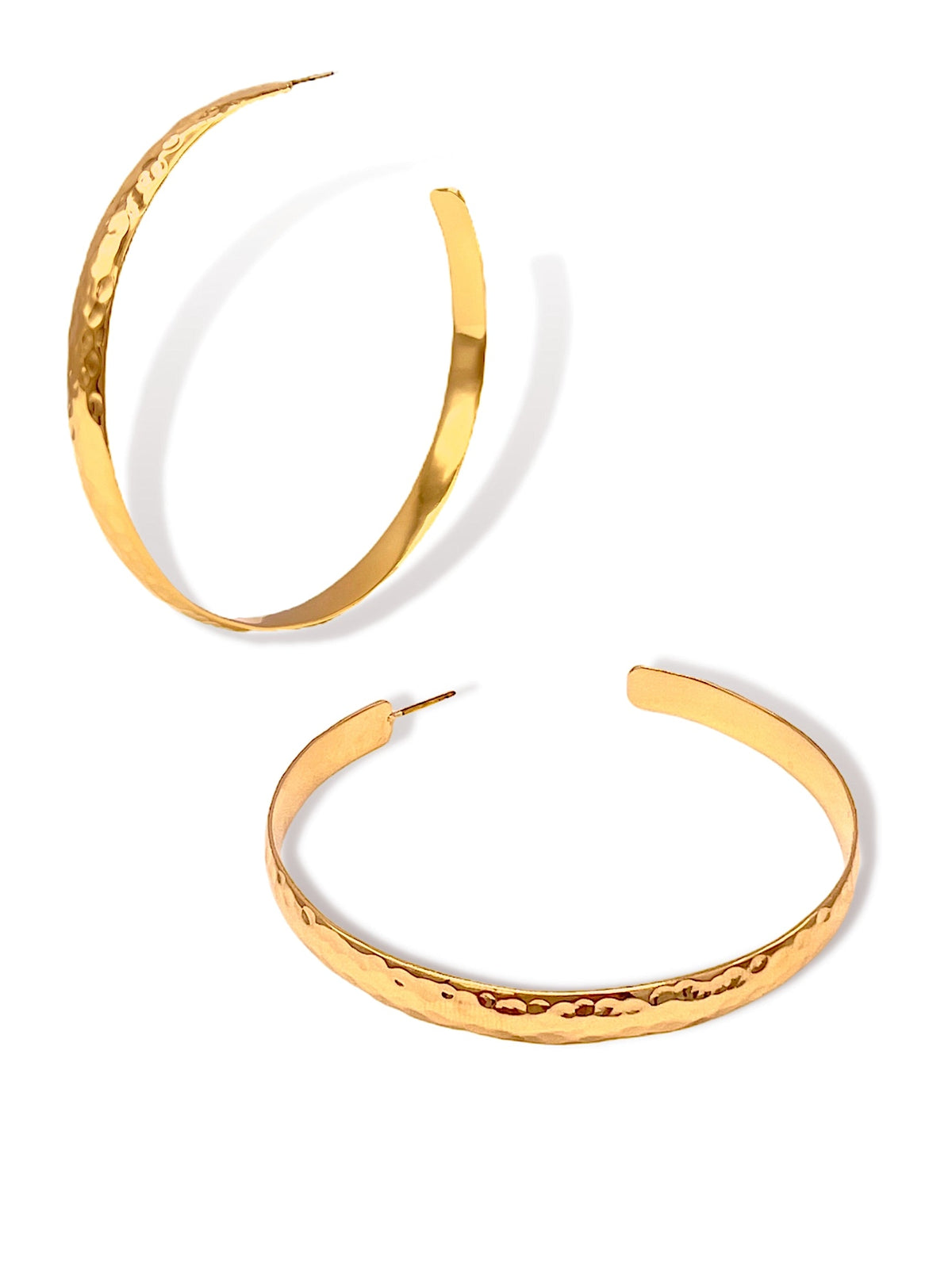 Galilea Textured Hoop Post Earrings-Earrings-JAREDJAMIN Jewelry Online-Gold-JAREDJAMIN - Fashion Jewelry &amp; Accessories