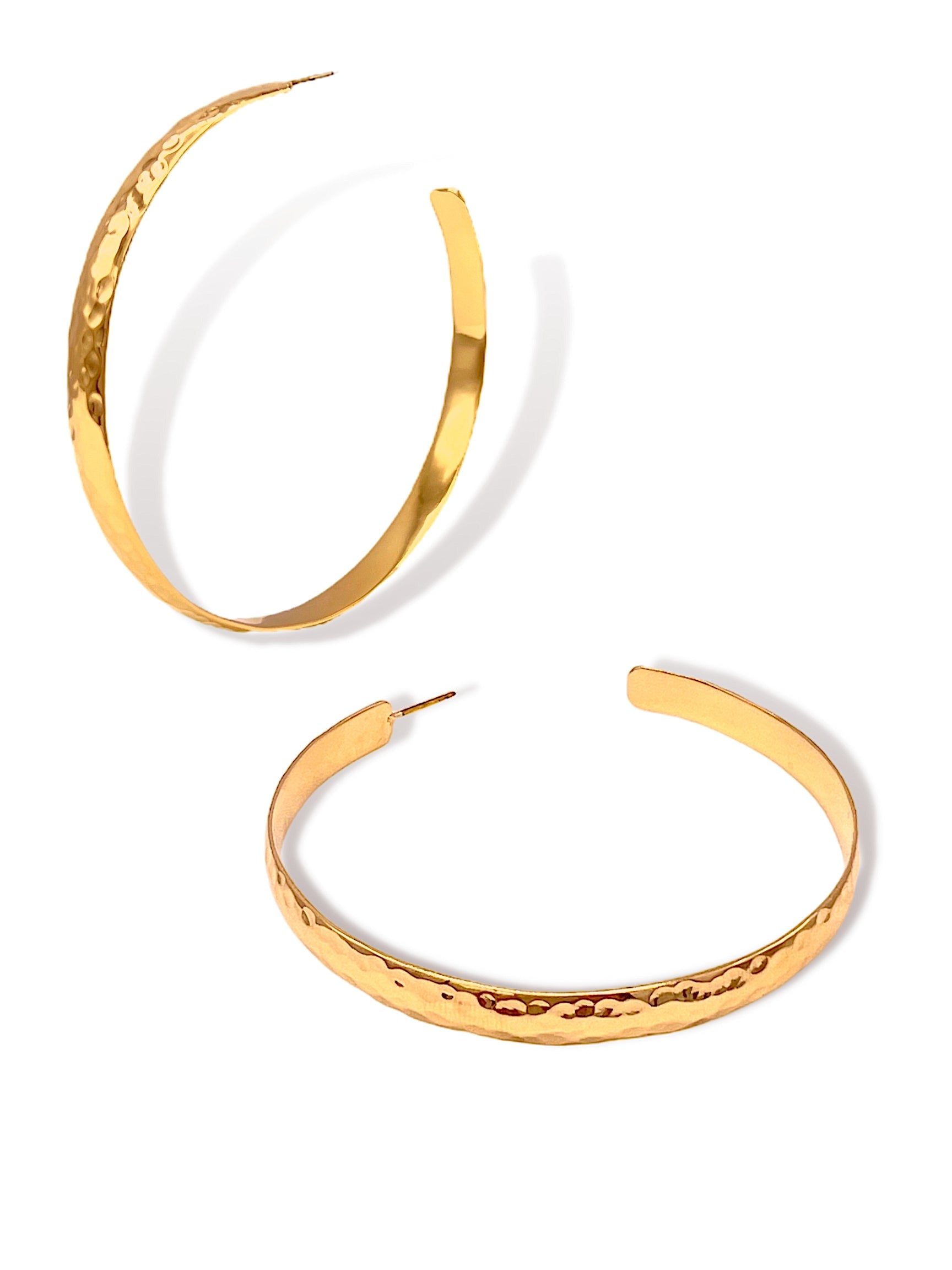 Galilea Textured Hoop Post Earrings-Earrings-JAREDJAMIN Jewelry Online-Gold-JAREDJAMIN - Fashion Jewelry & Accessories