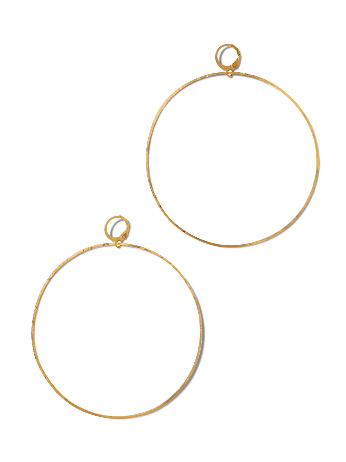 Gold Halo Textured Hoop Earrings-Earrings-JAREDJAMIN Jewelry Online-JAREDJAMIN