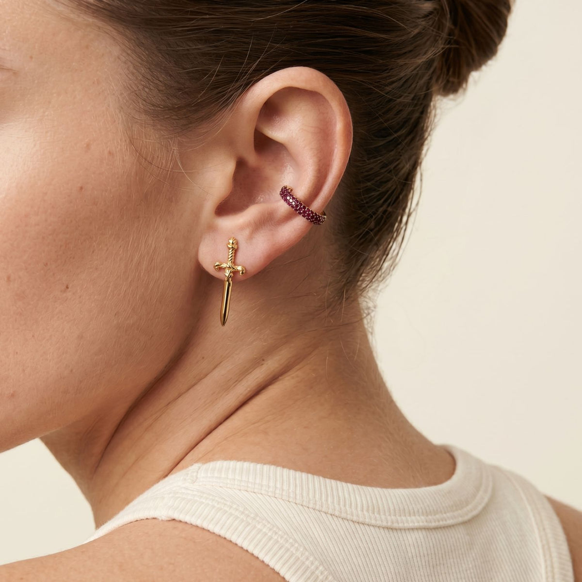 Boucles d'oreilles à tige en or Lady Macbeth