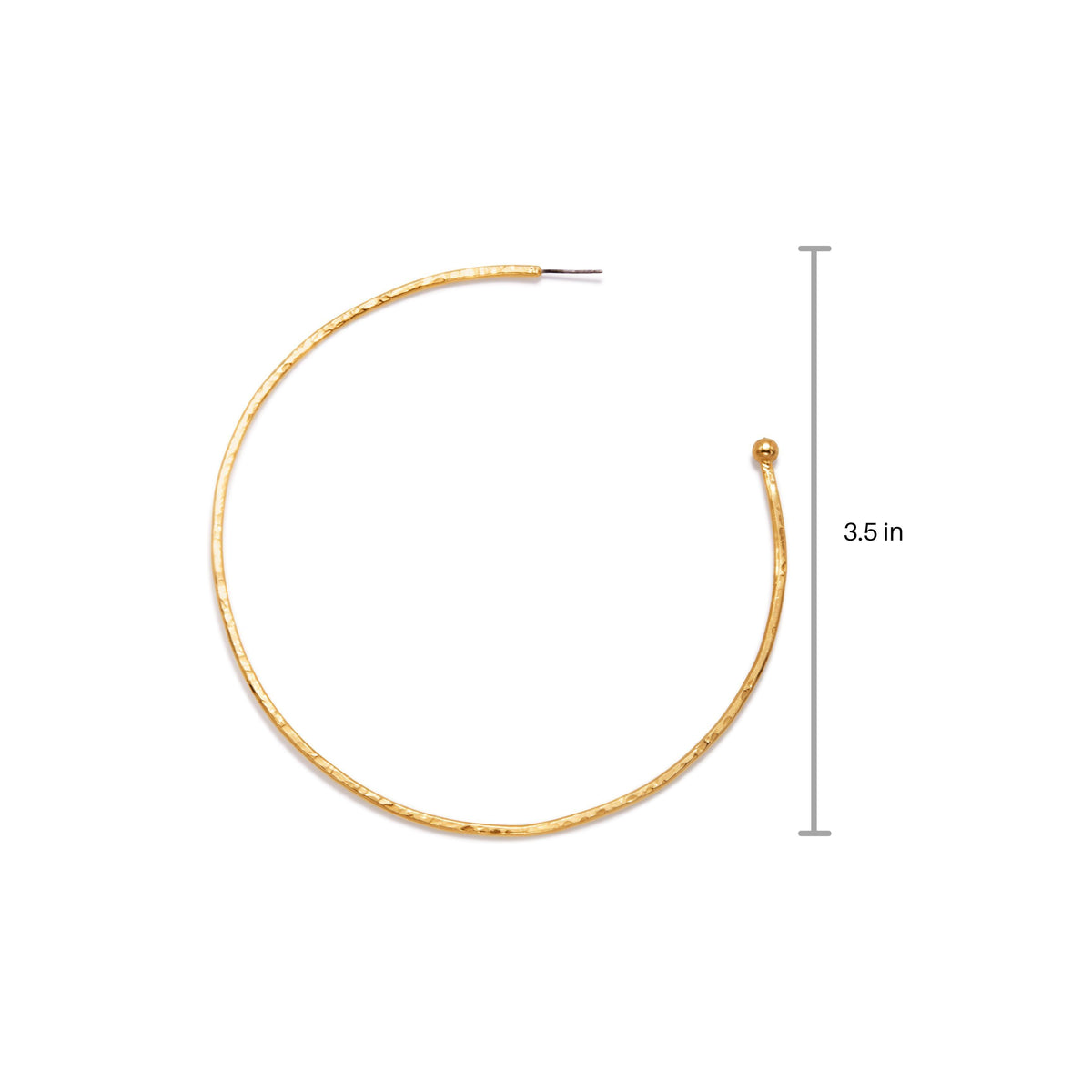 Les JAREDJAMIN Bijoux en Ligne or Large Hooptastic créole Post boucles d'oreilles présentent a thin, hammered 18K or design avec a 3.5-inch size, open-ended straight pin fastening, et round tip—ideal for adding your favorite boucle d'oreille breloques.