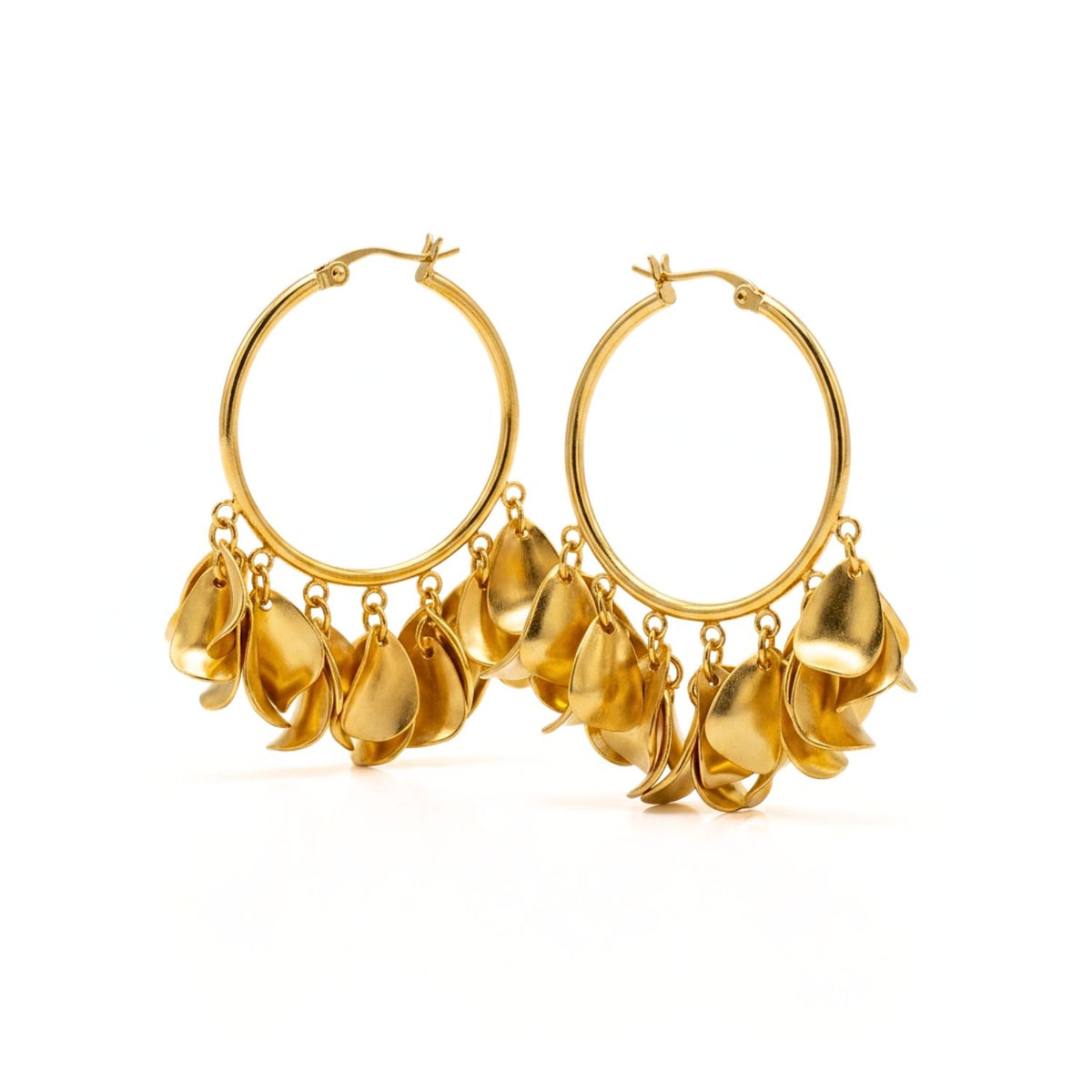 Large Petali Cascading Flower Hoop Earrings