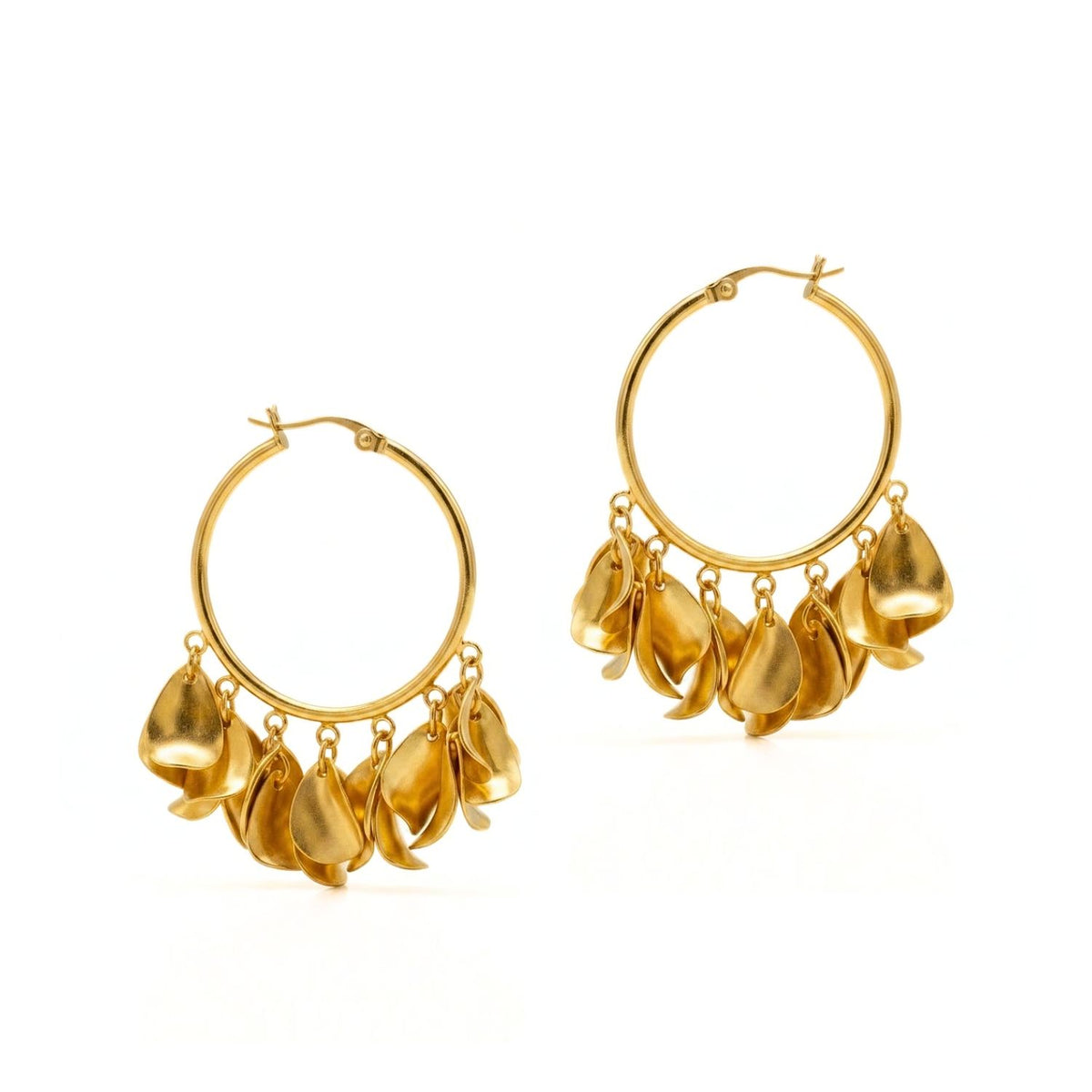 Large Petali Cascading Flower Hoop Earrings